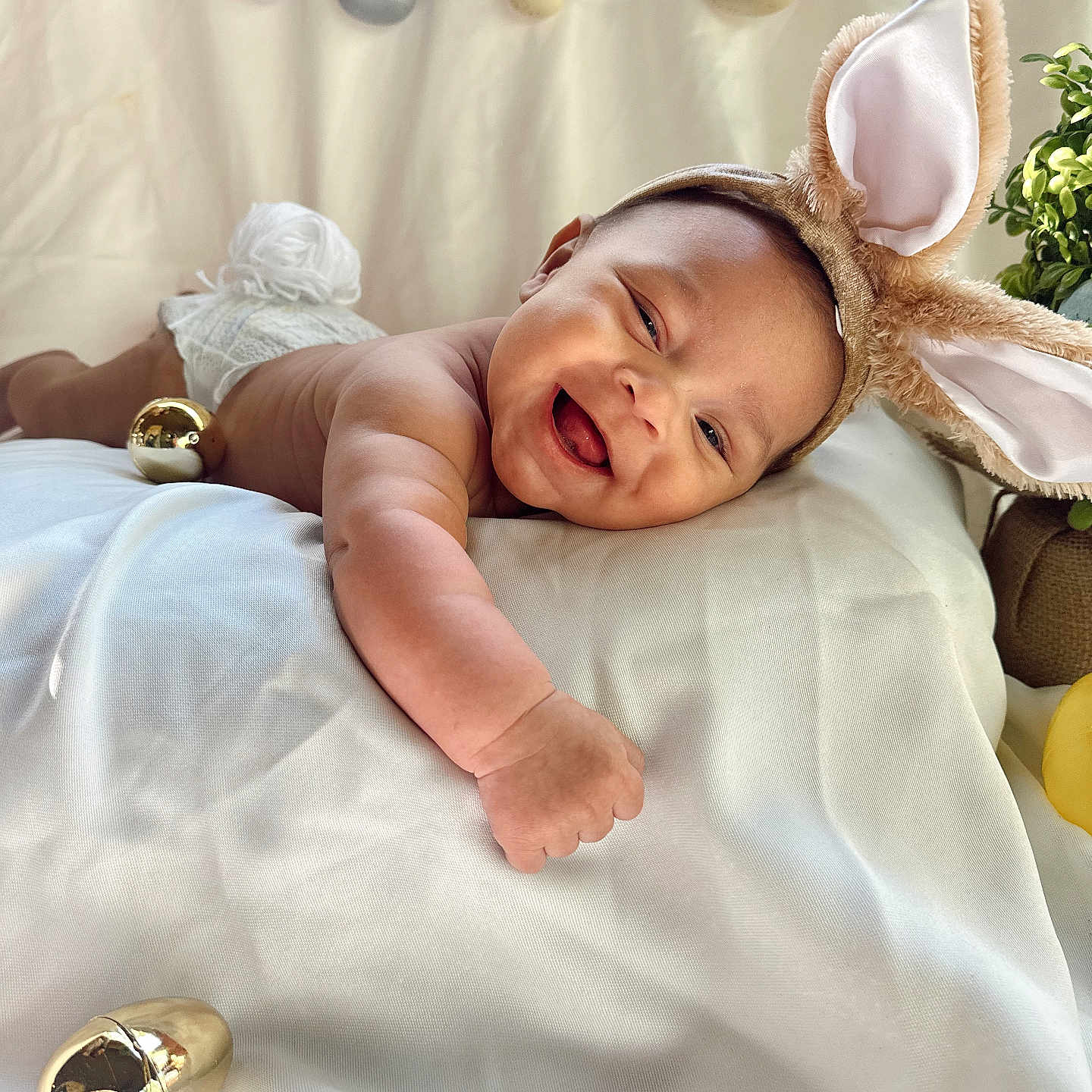 Bextyn joined the competition — help win amazing prizes! accessories, baby, bed, bodypart, bonnet, clothing, face, finger, furniture, hand, happy, hat, head, jewelry, locket, newborn, pendant, person, photography, portrait