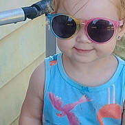 Angel joined the competition — help win amazing prizes! accessories, baby, blonde, blouse, bodypart, clothing, face, glasses, goggles, hair, handrail, head, person, photography, portrait, selfie, shorts, summer, sunglasses, t_shirt