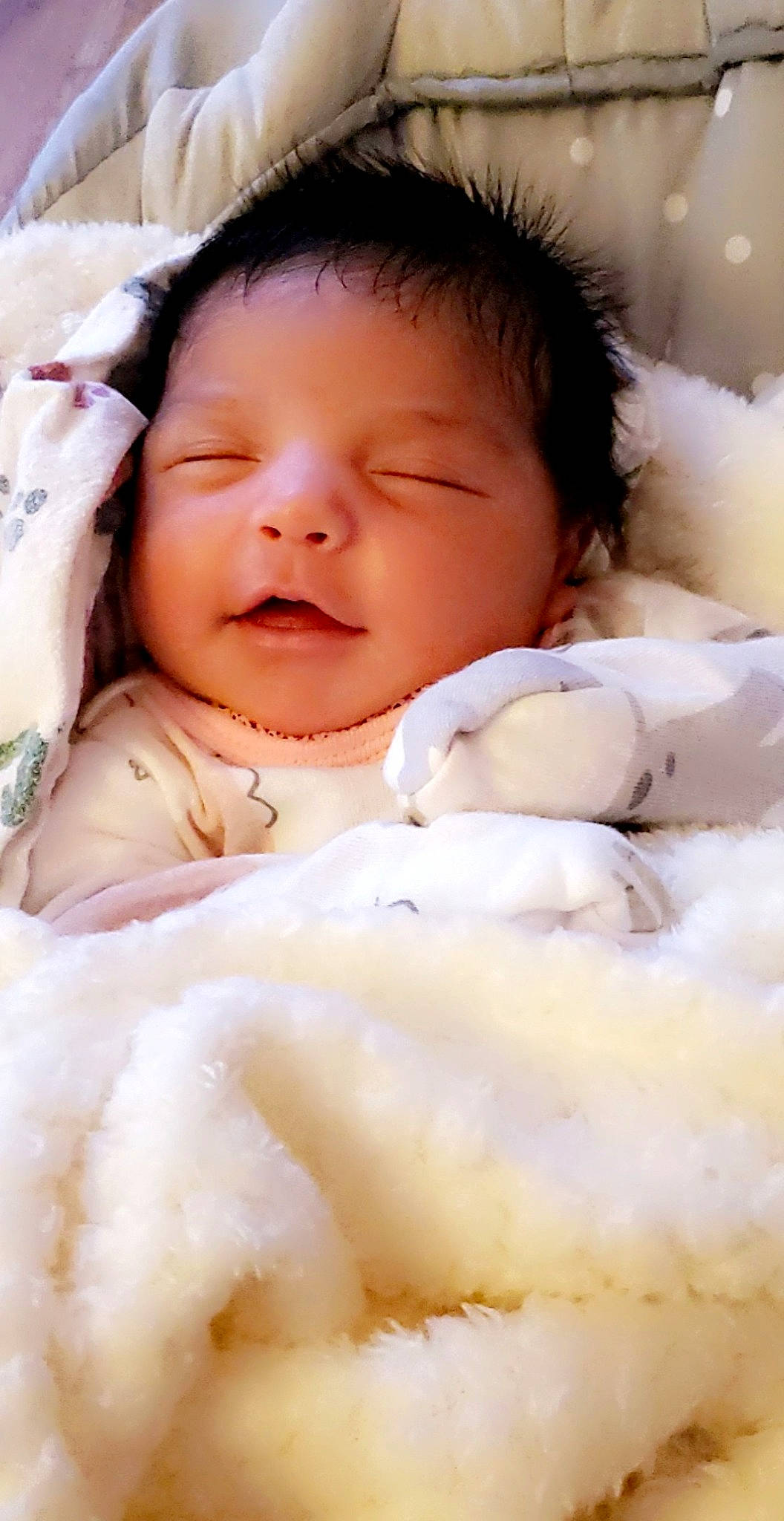 Camilla joined the competition — help win amazing prizes! baby, baby_toddler_clothing, bedtime, cheek, child, chin, comfort, eye, fun, fur, happy, head, linens, nose, person, portrait_photography, skin, smile, sweetness, thumb