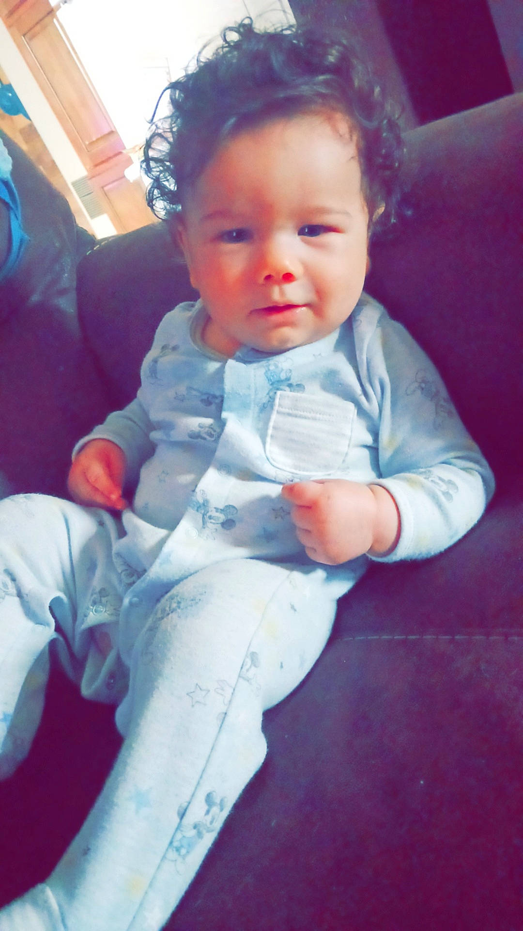 Hayden joined the competition — help win amazing prizes! baby, baby_toddler_clothing, cheek, comfort, electric_blue, eye, face, finger, gesture, happy, head, mouth, nose, person, shoulder, skin, sleeve, smile, t_shirt, thumb