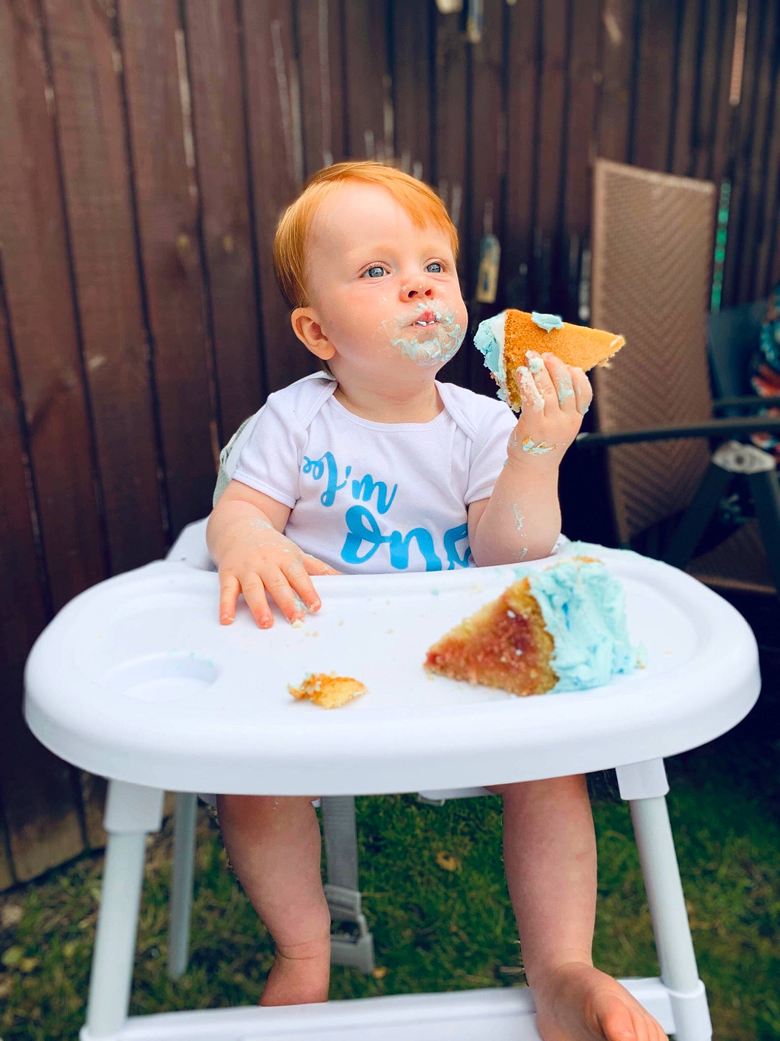 Lenny joined the competition — help win amazing prizes! baby, chair, child, comfort_food, eating, food, furniture, person, sitting, table, toddler, vacation