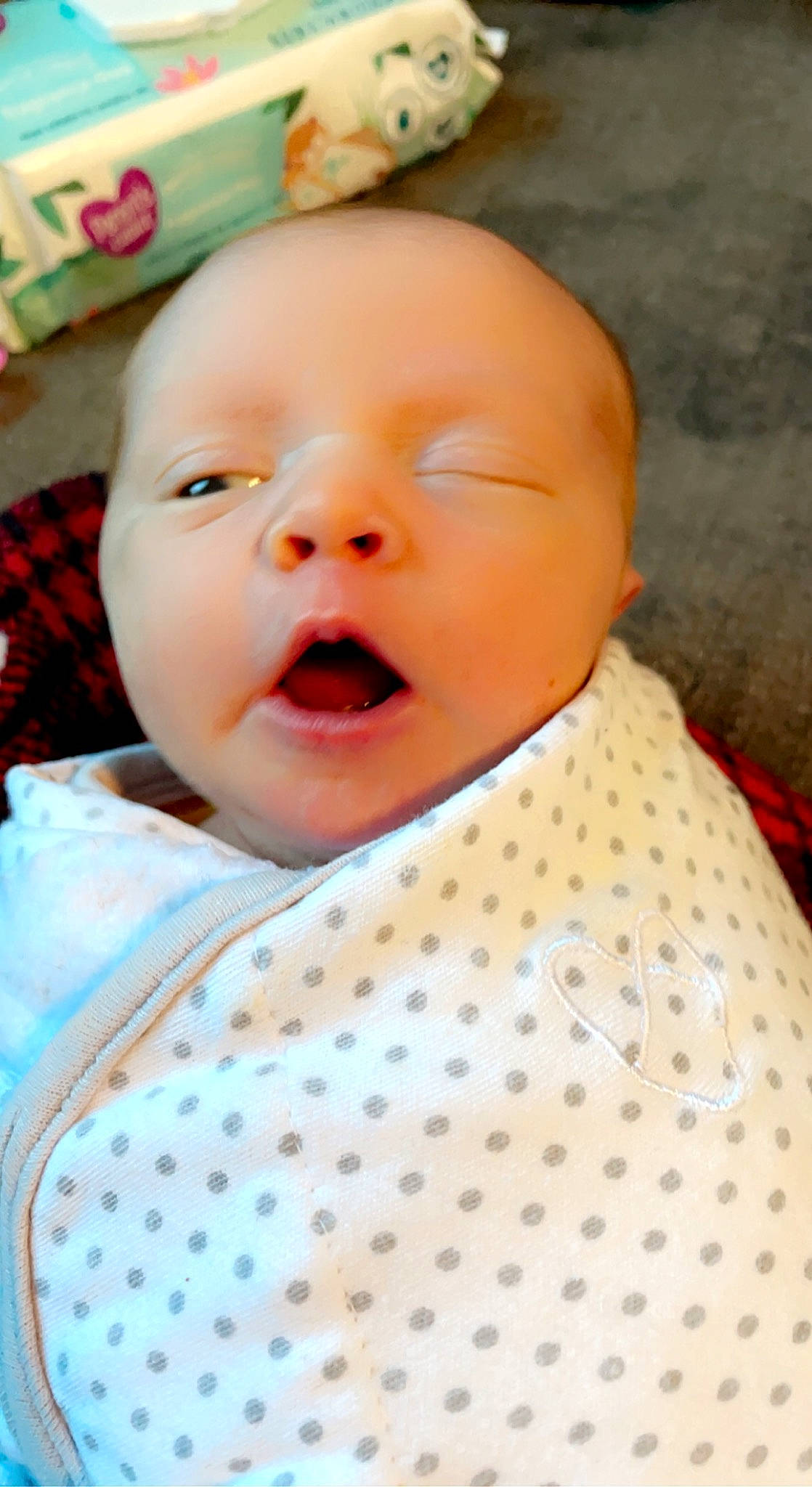 Annaleigh is registered to the contest to win money with this photo: baby, baby_toddler_clothing, cheek, child, collar, comfort, facial_expression, happy, iris, linens, lip, nose, pattern, person, pink, product, skin, sleeve, smile, textile