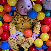 Aïden participe au concours pour gagner de l'argent avec cette photo : baby, ball_pit, blue_ball, child, colorful_balls, cute, face, fun, green_ball, hand, hoodie, indoor, infant, orange_ball, play, portrait, red_ball, socks, yellow_ball, yellow_clothing
