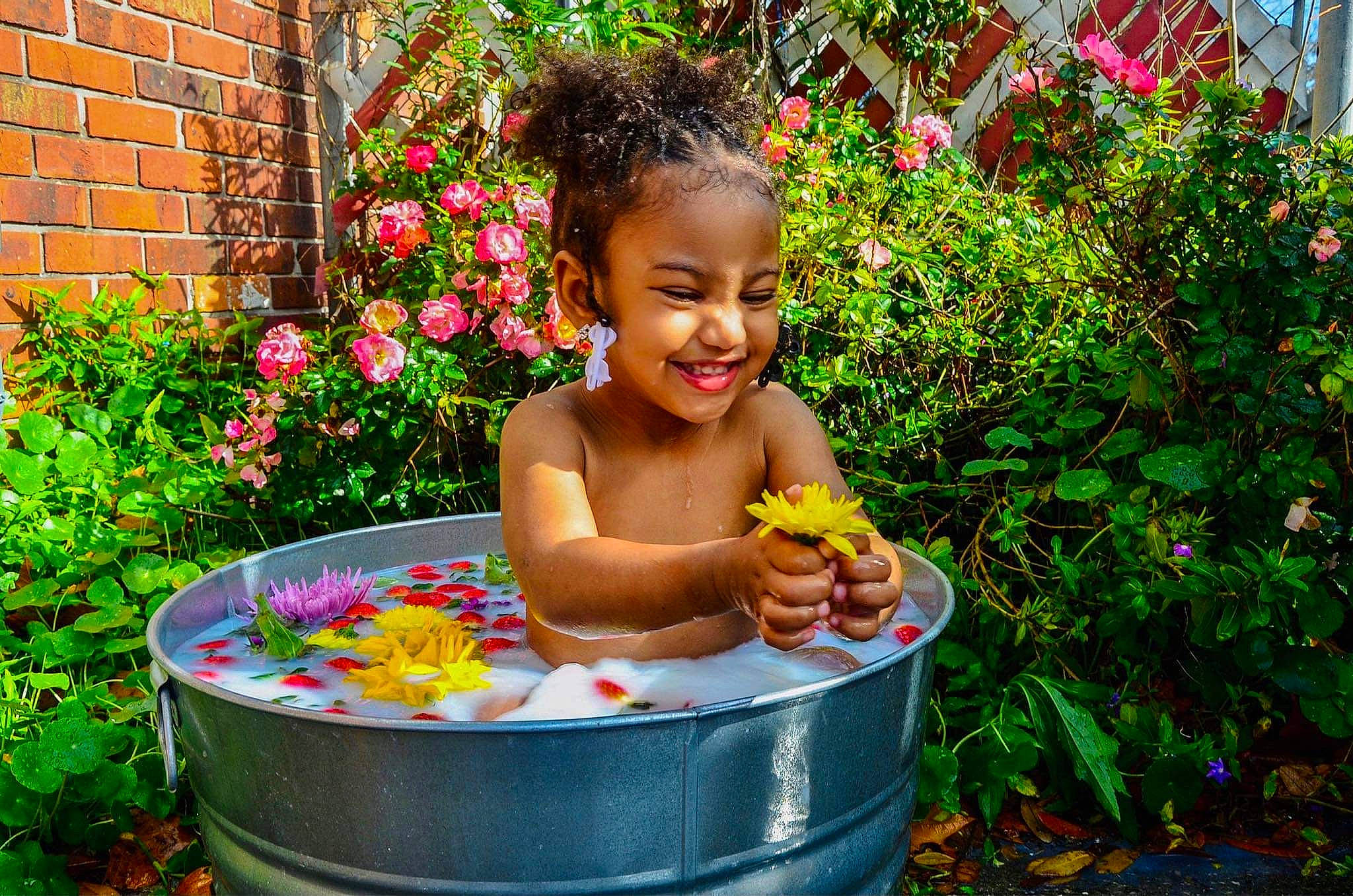 Blessyn joined the competition — help win amazing prizes! annual_plant, baby, bathing, botany, child, flower, fruit, fun, garden, grass, groundcover, happy, joy, leaf, leisure, people_in_nature, person, plant, smile, summer