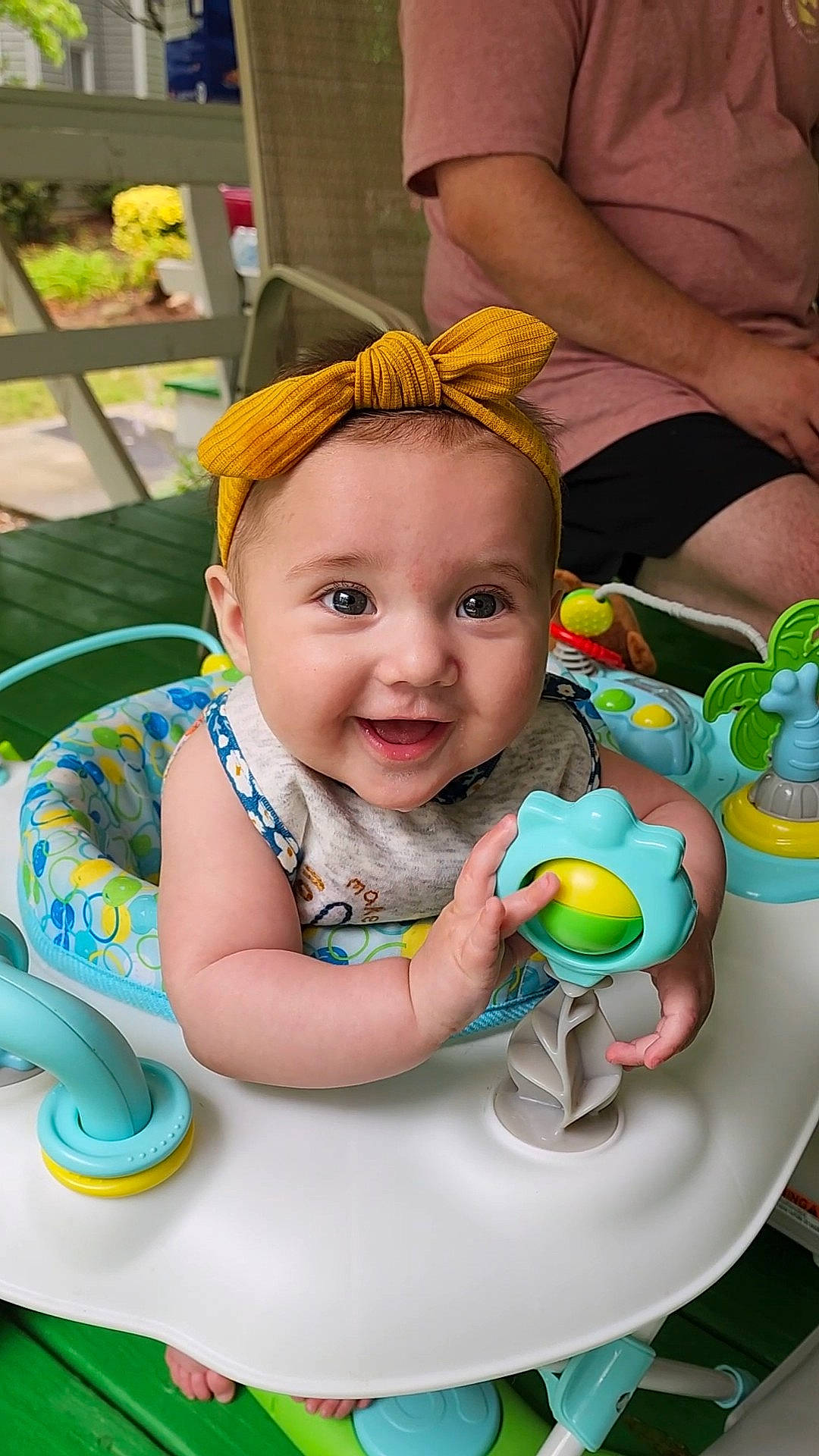 Mckenna is registered to the contest to win money with this photo: baby, baby_playing_with_toys, baby_products, baby_toddler_clothing, cheek, child, event, eye, fun, green, happy, iris, leisure, person, play, recreation, sitting, skin, smile, toddler