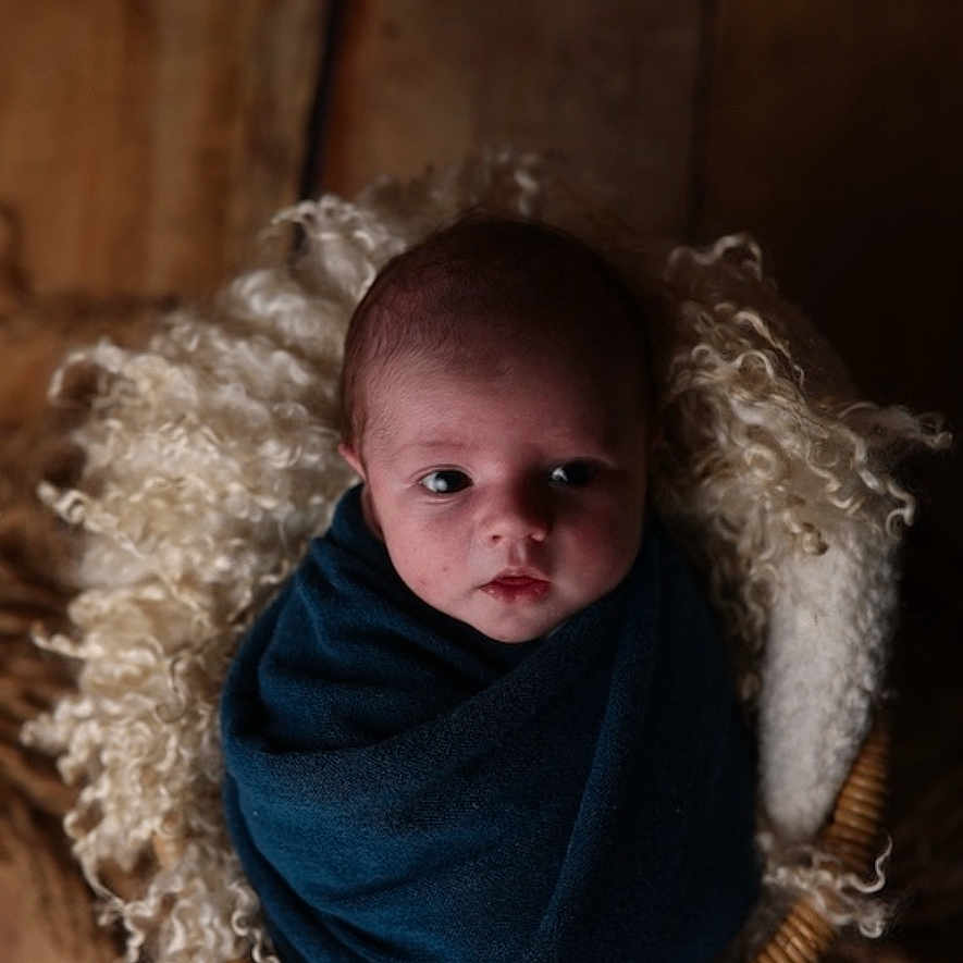 Ares a rejoint le concours — aidez-le/la à gagner de superbes lots ! baby, basket, blanket, child, cozy, curly, cute, face, head, indoors, infant, newborn, peaceful, portrait, sleepy, soft, warm, wooden_floor, wool, wrapped