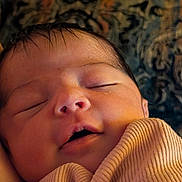 Angelita is registered to the contest to win money with this photo: baby, sleeping, newborn, face, skin, clothing, closeup, infant, peaceful, rest, portrait, soft, texture, warm, young, child, cute, head, sleep, cozy