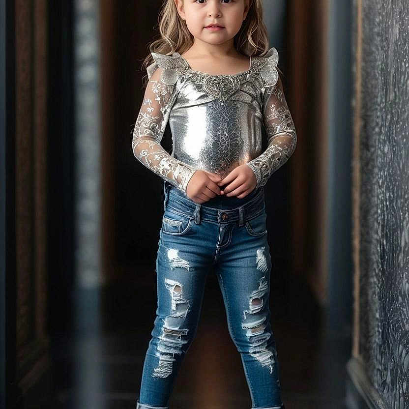 Emy participe au concours pour gagner de l'argent avec cette photo : child, clothing, dress, eveningdress, fashion, female, footwear, formalwear, girl, highheel, jeans, longsleeve, pants, person, shoe, sleeve, sneaker, standing