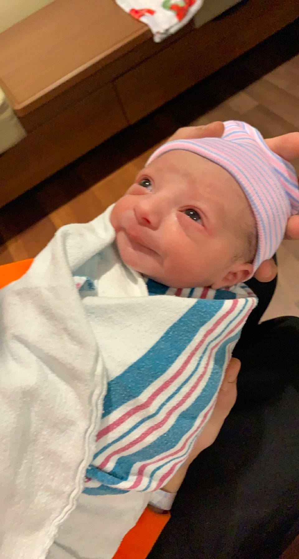 Mateo is registered to the contest to win money with this photo: baby, cheek, child, headgear, headwear, person, toddler