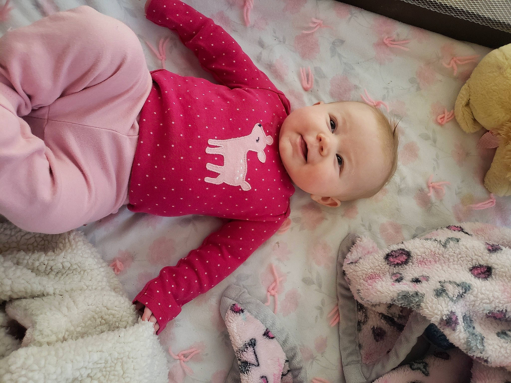 Tavrie joined the competition — help win amazing prizes! baby, baby_products, baby_toddler_clothing, baby_toys, cheek, child, linens, nightwear, peach, person, pink, plush, stuffed_toy, teddy_bear, toddler, toy