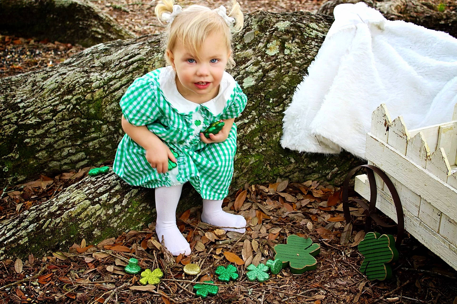 Oakleigh joined the competition — help win amazing prizes! baby_toddler_clothing, botany, dress, grass, green, happy, leaf, leg, mammal, natural_environment, people_in_nature, person, plant, shoe, smile, t_shirt, toddler, tree, vertebrate, wood