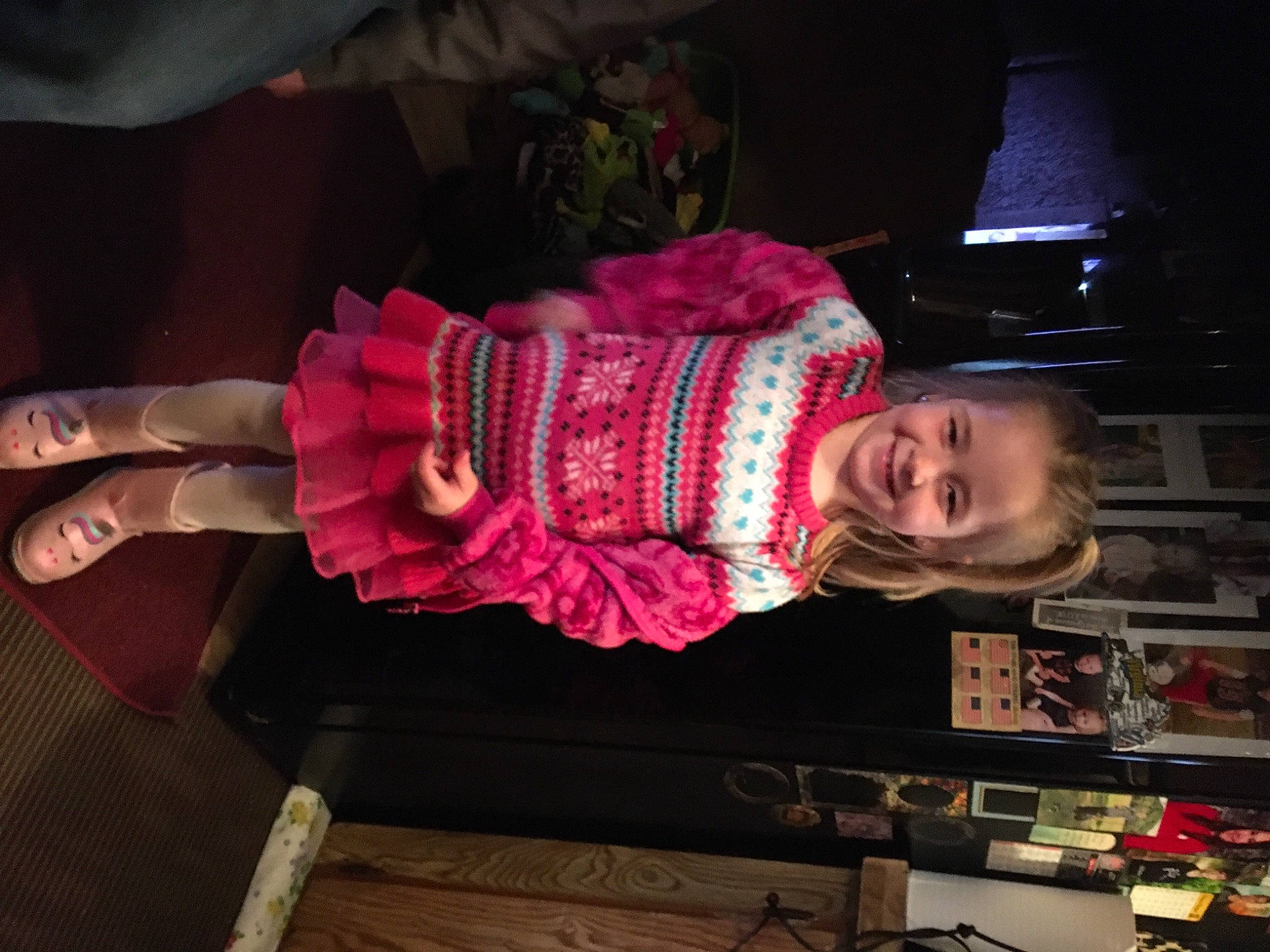 Adalyn joined the competition — help win amazing prizes! baby_toddler_clothing, human, joy, laminate_flooring, living_room, magenta, person, pink, shelf, wood_flooring