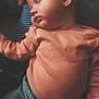 baby, sleeping, headband, bow, pink, peach, clothing, child, portrait, closeup, face, infant, soft_light, cozy, resting, peaceful, indoors, camera_interface, photography, toddler