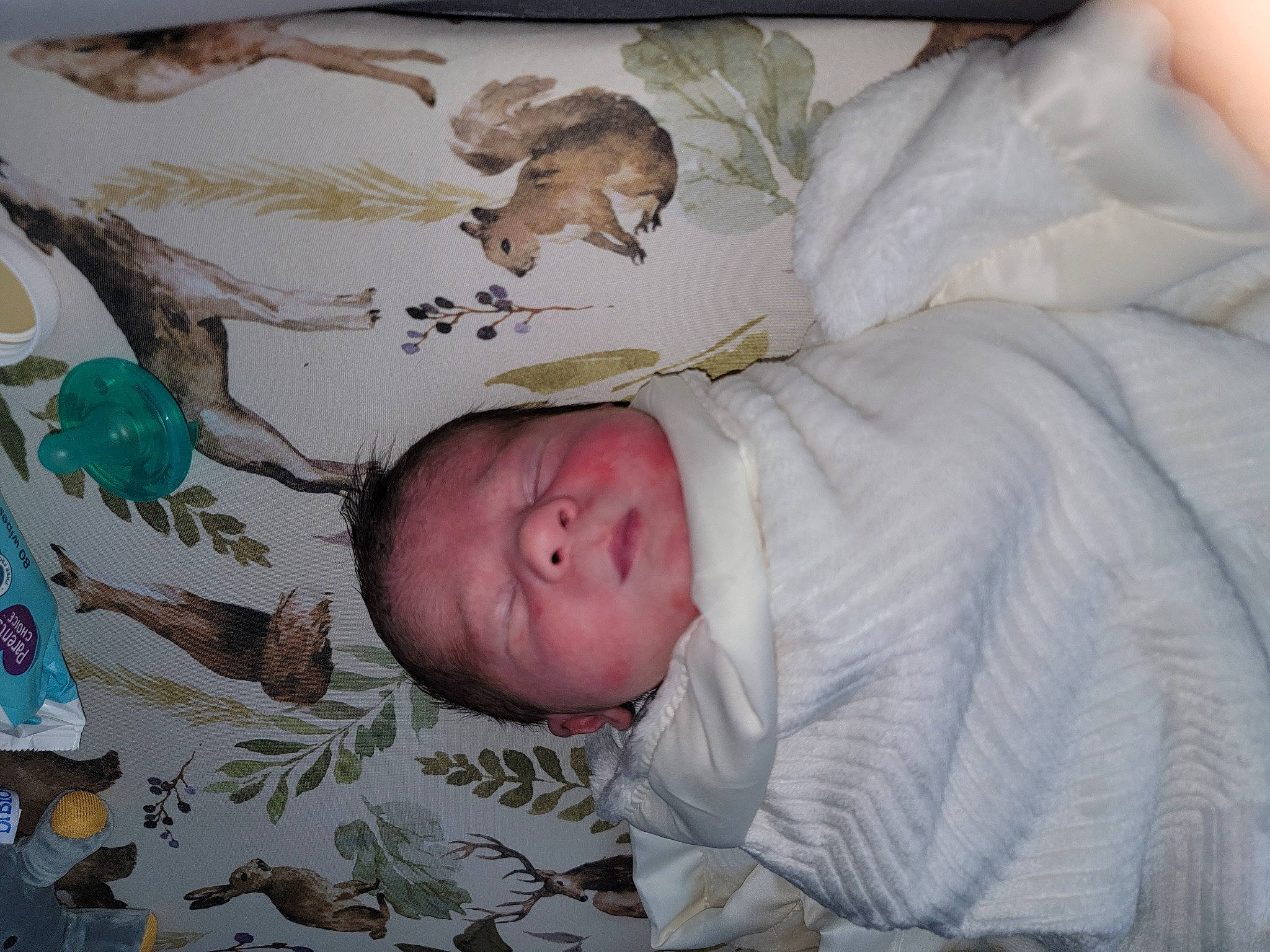 Maddox is registered to the contest to win money with this photo: art, baby, baby_products, baby_safety, baby_sleeping, baby_toddler_clothing, bed, bed_sheet, bedding, bedtime, blanket, child, comfort, infant_bed, linens, nap, pattern, person, room, sleep