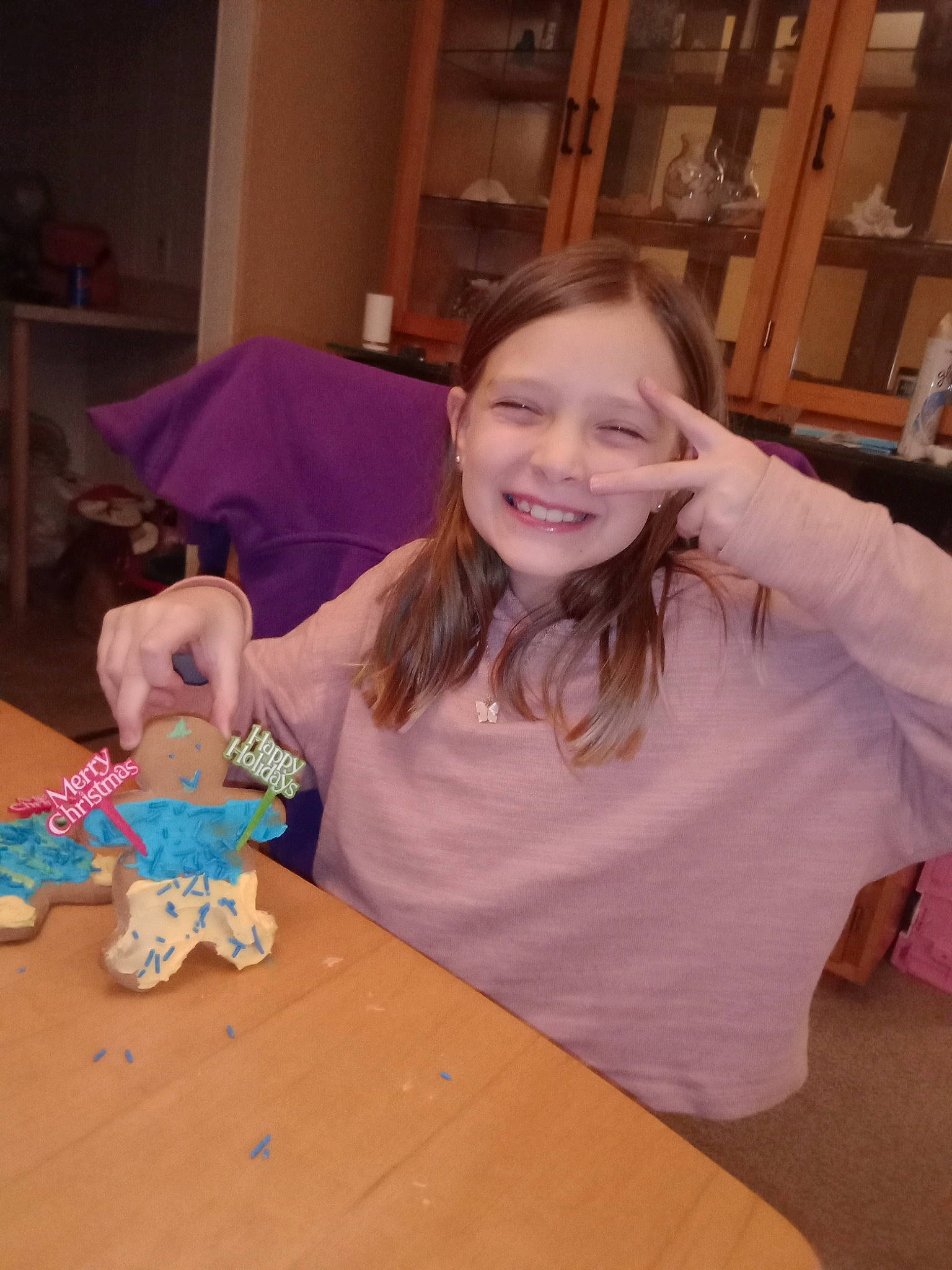 Addyson joined the competition — help win amazing prizes! baking, chair, child, comfort_food, dessert, event, fun, happy, icing, joy, party, person, room, shelf, smile, sweetness, t_shirt, table, tableware, toddler