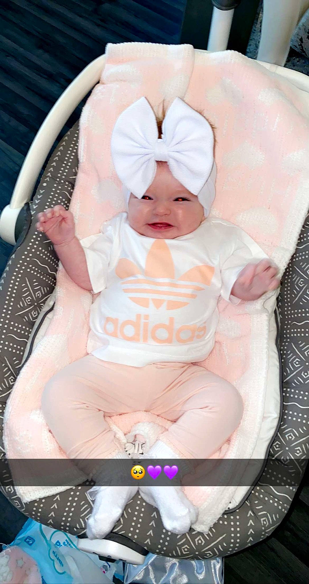 Jaycee-rae joined the competition — help win amazing prizes! baby, baby_carriage, baby_products, baby_safety, baby_sleeping, baby_toddler_clothing, cheek, child, comfort, eye, headwear, human_body, leg, peach, person, pink, sleeve, smile, thigh, thumb