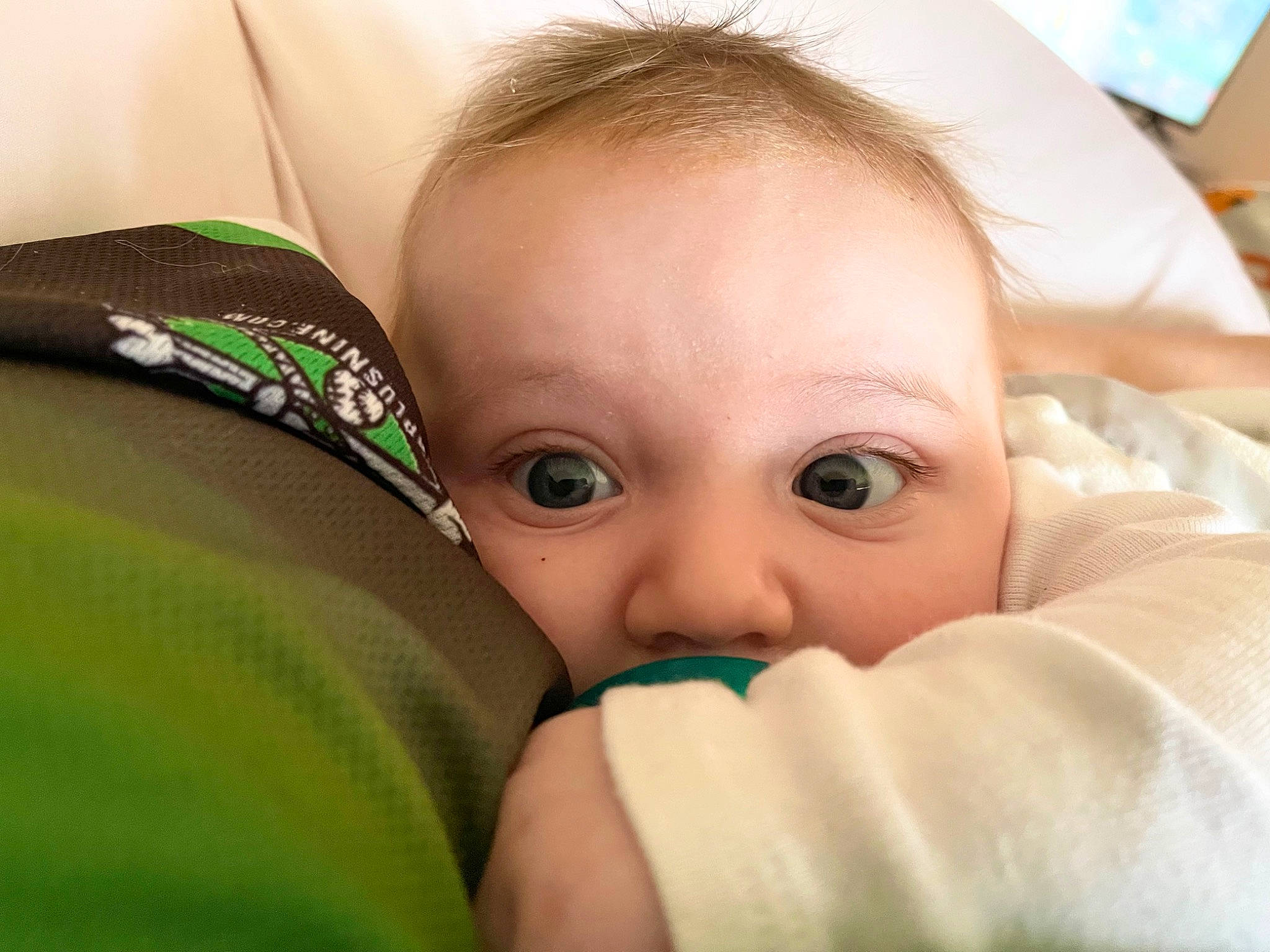 Kaiser joined the competition — help win amazing prizes! baby, baby_products, baby_safety, baby_sleeping, baby_toddler_clothing, cheek, child, comfort, eye, eyebrow, eyelash, gesture, happy, human_body, linens, nail, nose, person, skin, thumb