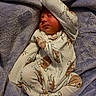 Nova joined the competition — help win amazing prizes! newborn, baby, sleeping, portrait, face, closed_eyes, infant, onesie, hood, blanket, textile, cozy, indoors, lying_down, peaceful, cute, patterned_clothing, soft_lighting, head, photography