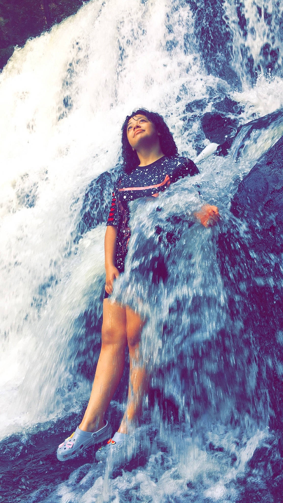 Mayalee is registered to the contest to win money with this photo: art, azure, black_hair, brown_hair, cg_artwork, dress, electric_blue, flash_photography, fun, happy, human_body, landscape, leisure, long_hair, painting, people_in_nature, person, recreation, water, wind