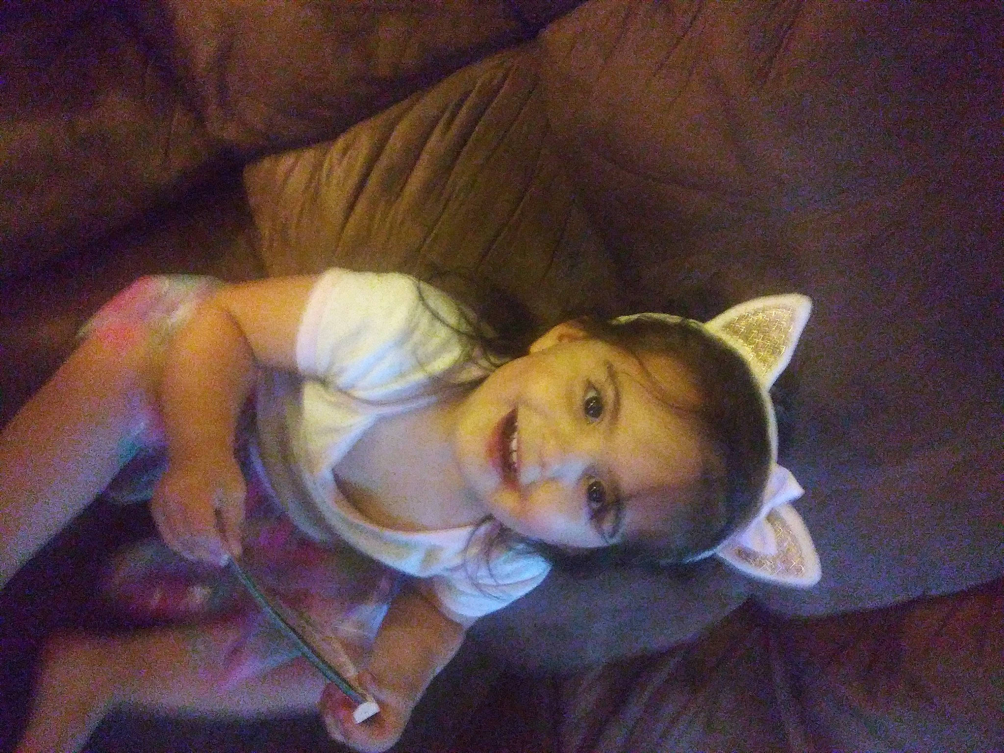 Colette joined the competition — help win amazing prizes! cheek, child, comfort, couch, fun, happy, joy, linens, nap, person, room, sitting, sleep, smile, toddler, wood