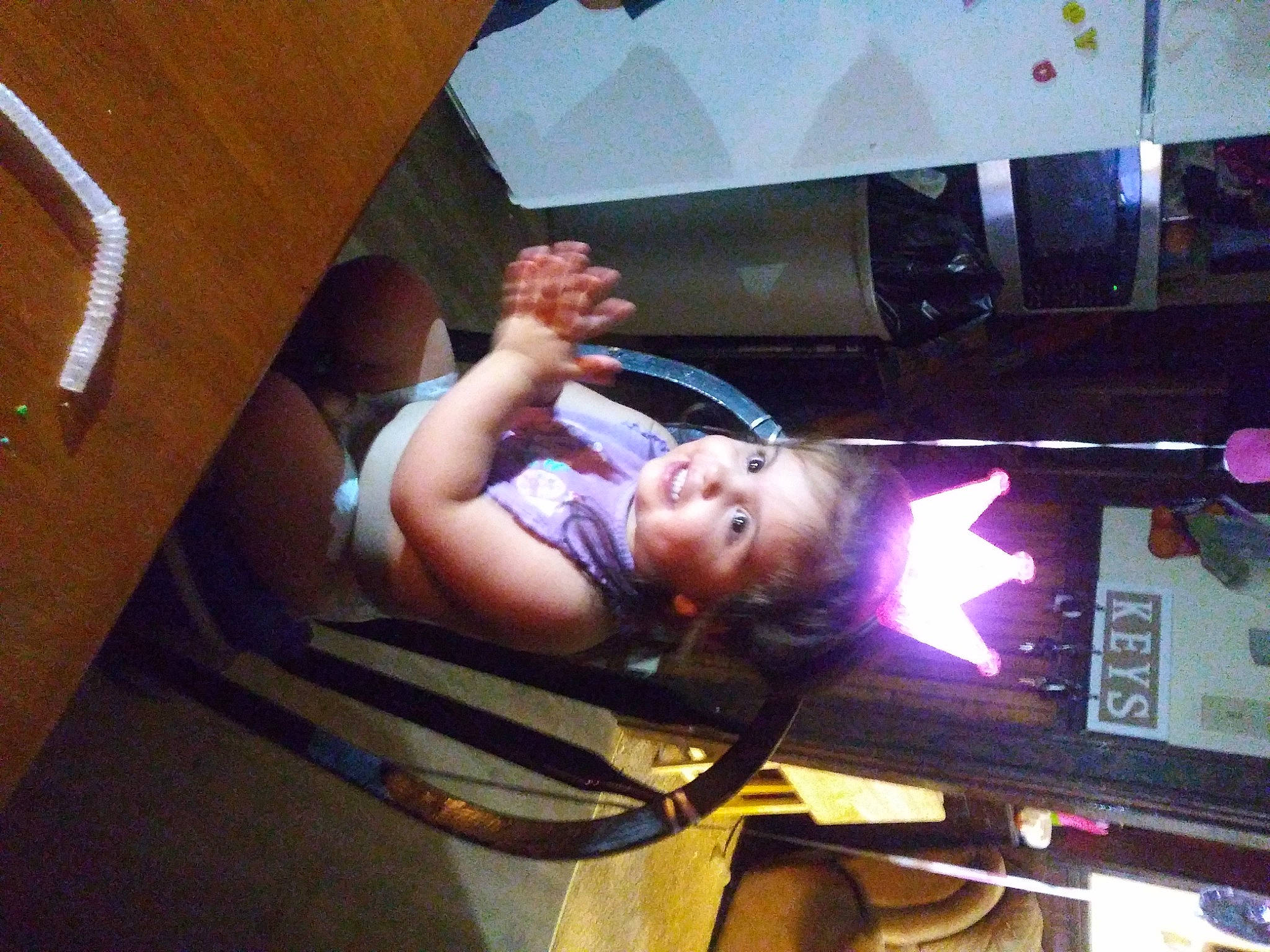 Colette joined the competition — help win amazing prizes! baby, comfort, display_device, elbow, entertainment, flesh, fun, gadget, hardwood, joy, led_backlit_lcd_display, machine, magenta, multimedia, person, room, smile, table, television_set, thigh