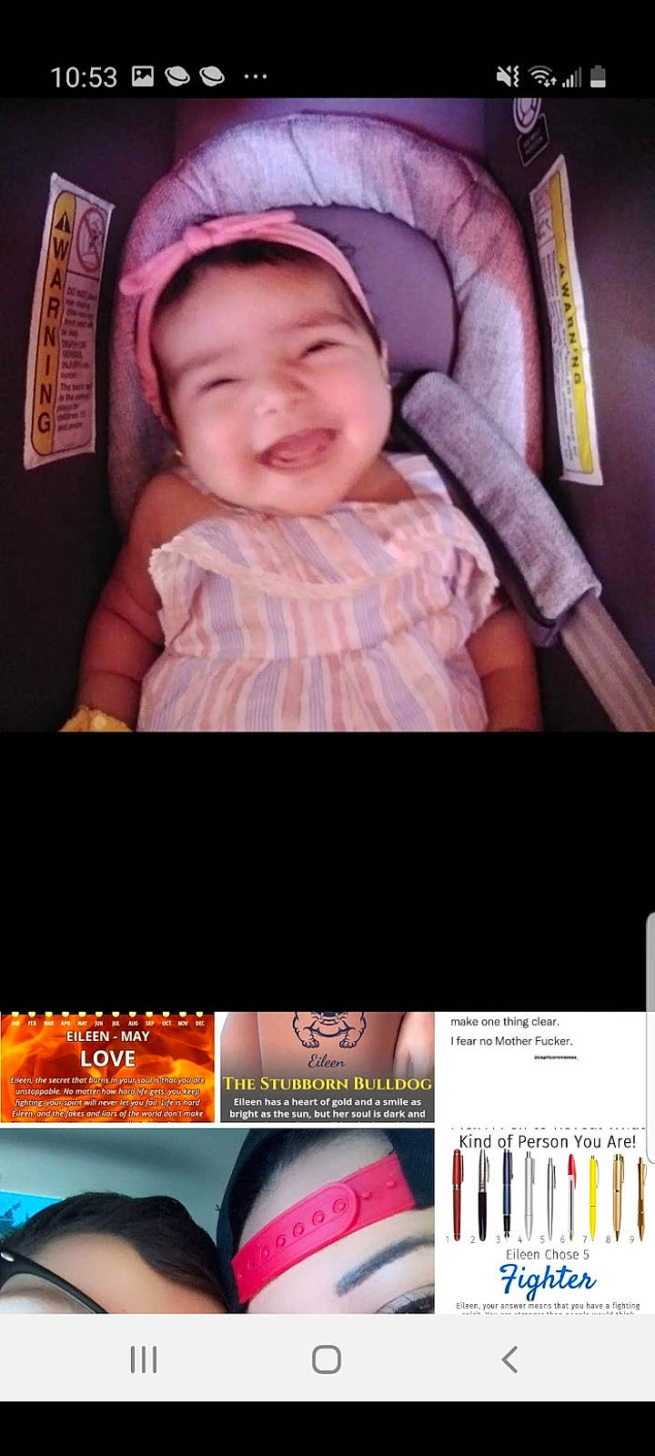 accessories, adult, baby, bodypart, bonnet, cap, clothing, face, female, happy, hat, head, mouth, newborn, person, photography, portrait, smile, teeth, woman