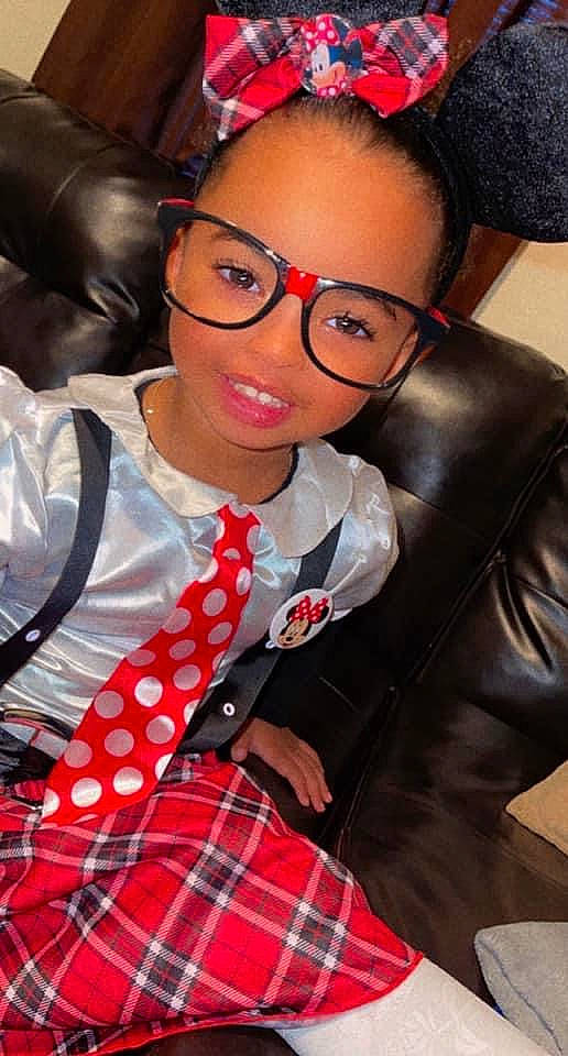 Leilani joined the competition — help win amazing prizes! black, black_hair, cool, event, eyewear, fashion, glasses, glove, happy, lip, outerwear, person, personal_protective_equipment, plaid, red, smile, tartan, textile, thigh, vision_care