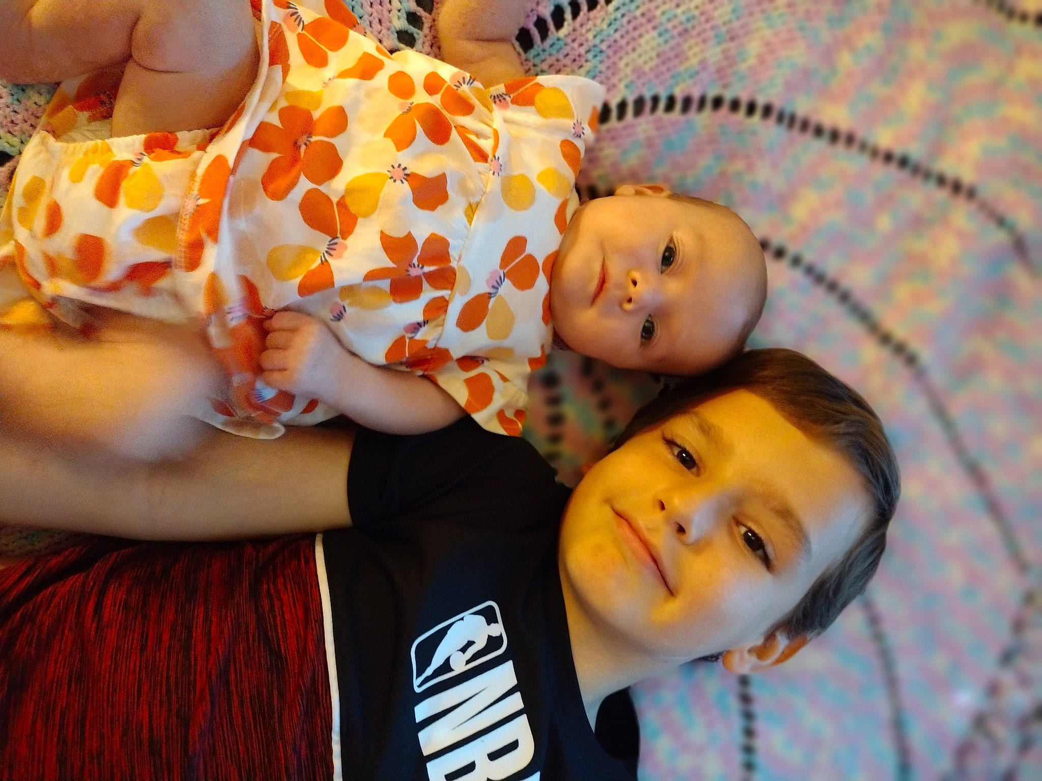 Emmajean joined the competition — help win amazing prizes! baby, baby_toddler_clothing, cheek, child, face, fun, grass, happy, hat, human_leg, joy, leisure, mammal, nose, orange, pattern, person, portrait_photography, skin, smile