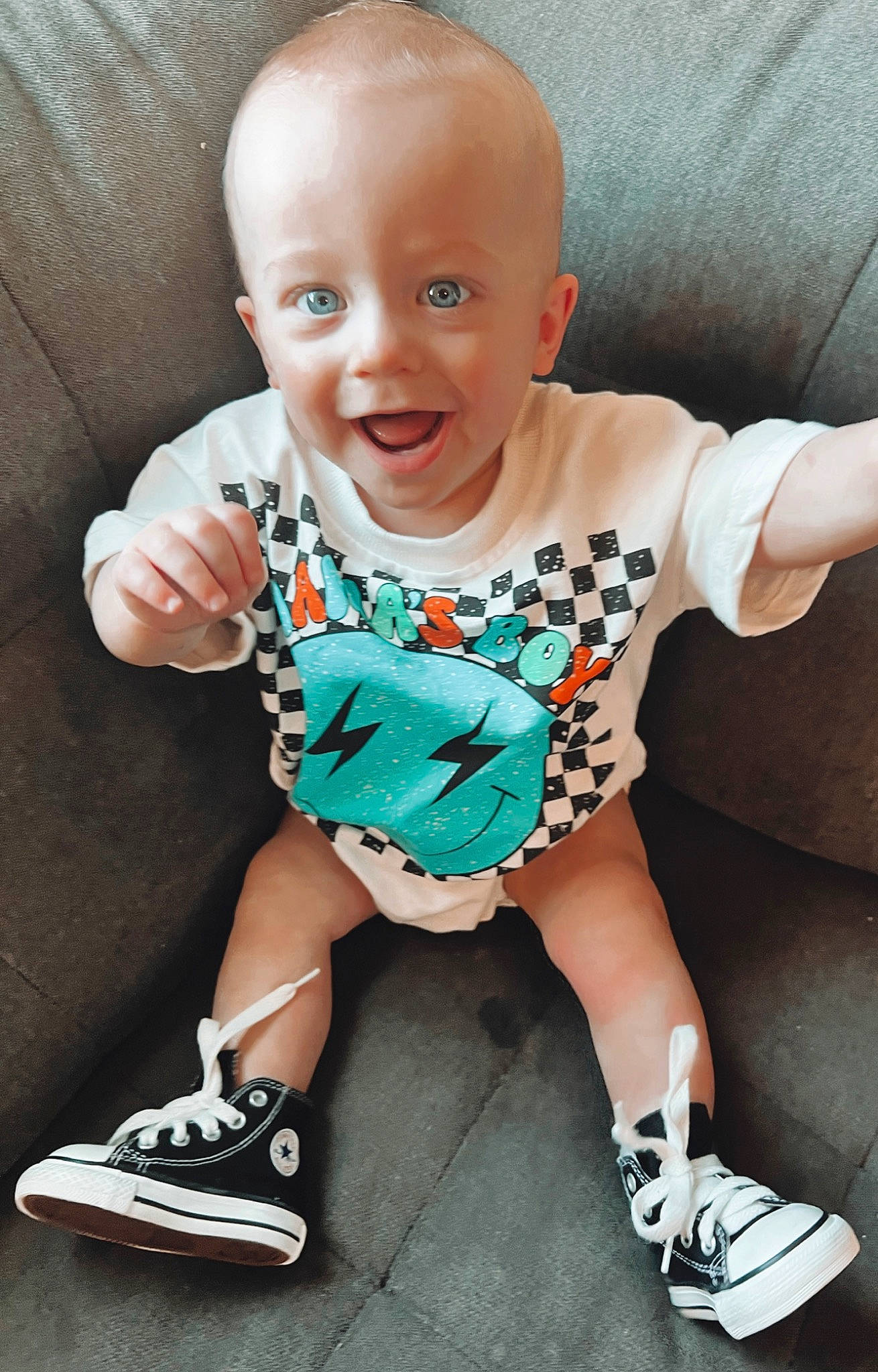 Kaisyn joined the competition — help win amazing prizes! baby, baby_toddler_clothing, cheek, child, cool, dress, footwear, happy, iris, leg, person, pink, shoe, sleeve, smile, sneakers, t_shirt, thigh, toddler, walking_shoe