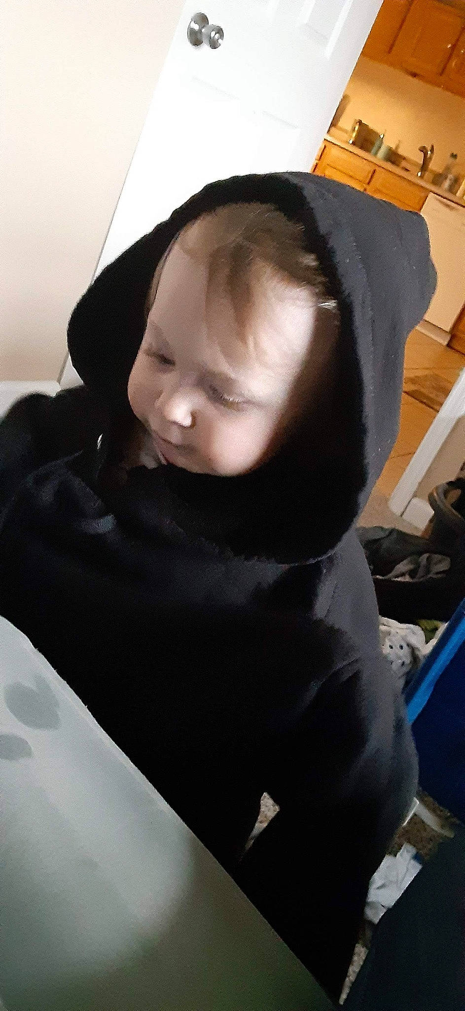 Tyson is registered to the contest to win money with this photo: baby, baby_products, baby_safety, baby_toddler_clothing, blue, cheek, child, comfort, electric_blue, fashion_accessory, fun, headgear, linens, neck, person, personal_protective_equipment, room, sitting, sleep, sleeve