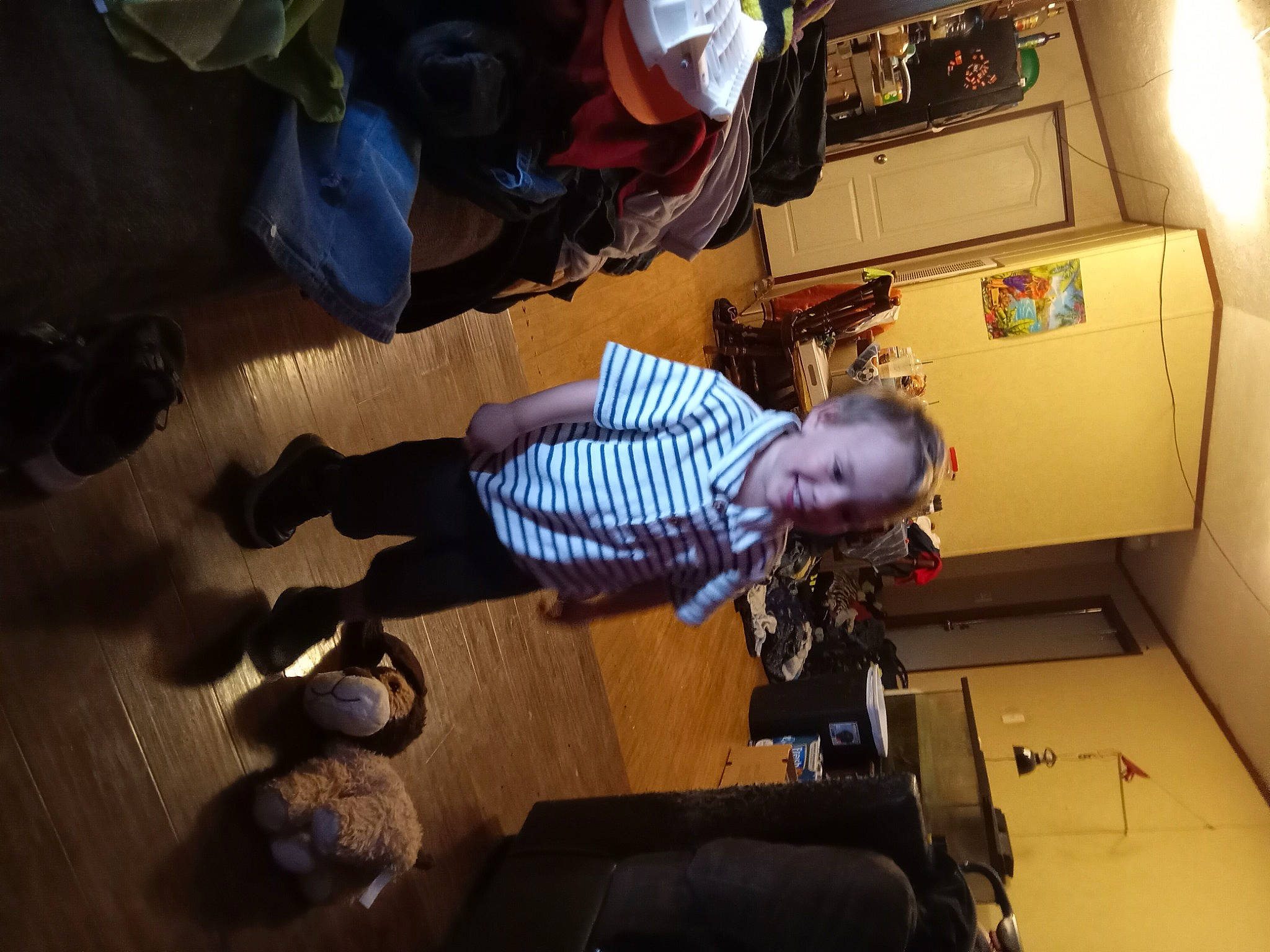 Kayle joined the competition — help win amazing prizes! child, comfort, flooring, fun, hardwood, hat, joy, machine, person, room, space, t_shirt, toddler, walking_shoe, wood