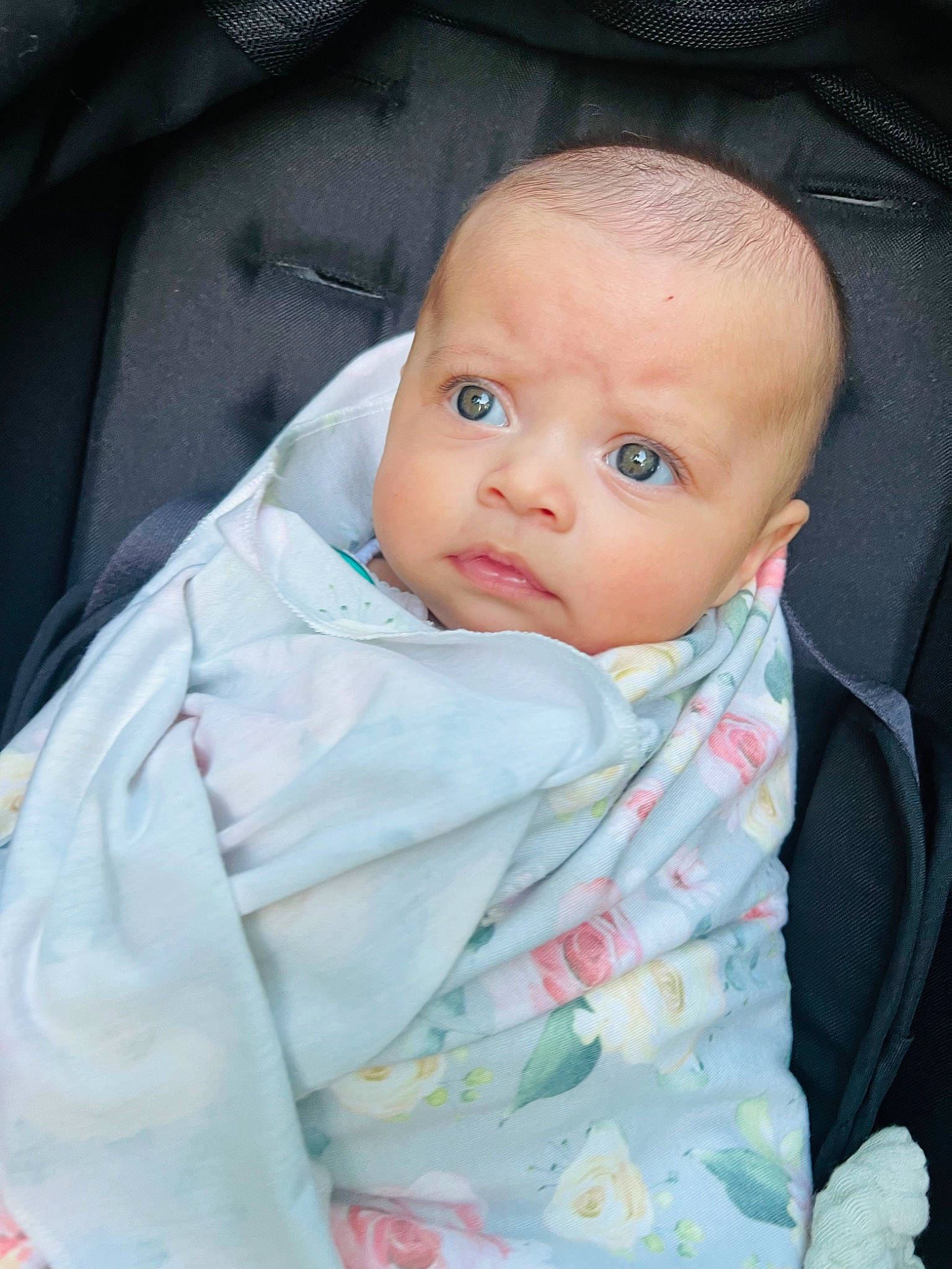 Emmie joined the competition — help win amazing prizes! baby, baby_products, baby_toddler_clothing, car_seat, cheek, child, chin, comfort, eye, eyebrow, iris, linens, lip, nose, person, product, sitting, skin, sleeve, toddler