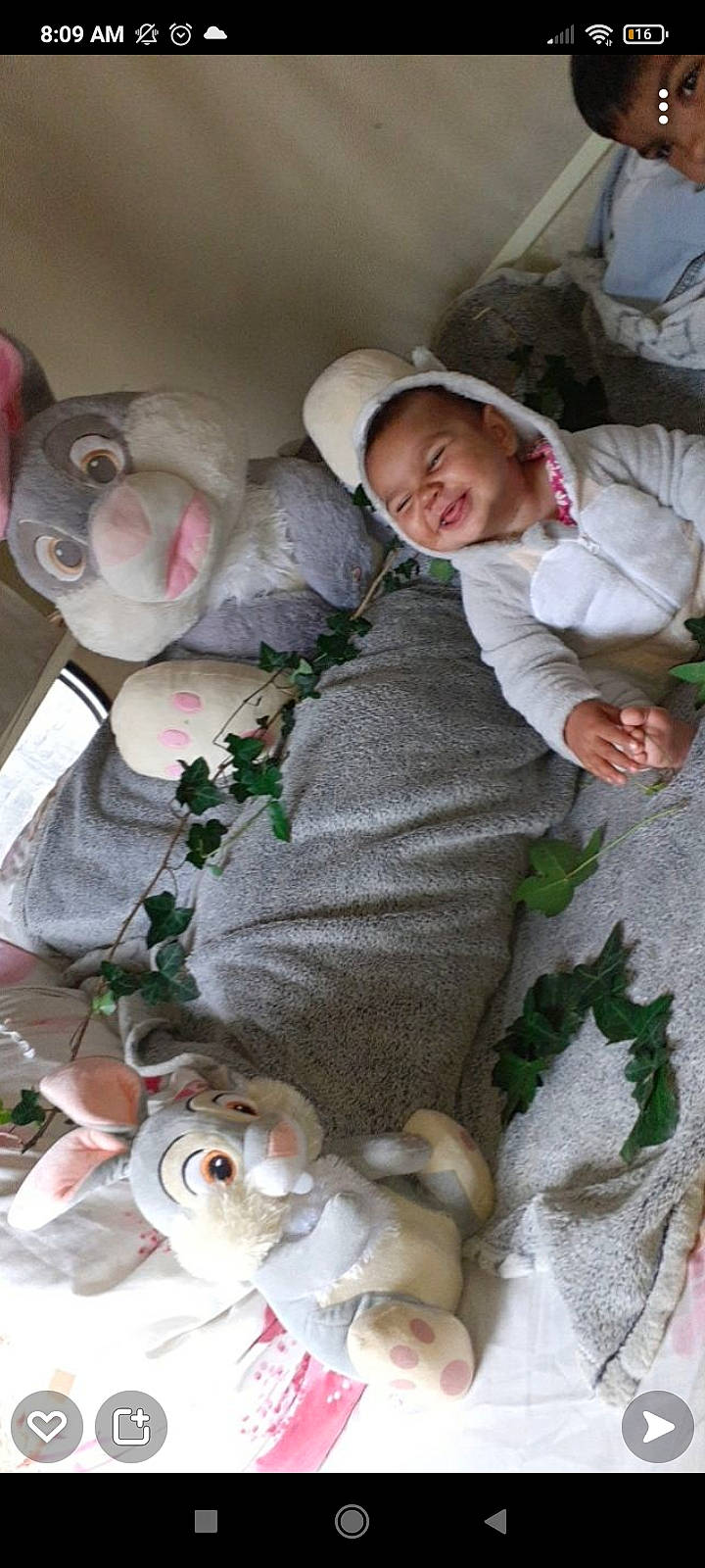 Djalya participe au concours pour gagner de l'argent avec cette photo : baby, child, comfort, eye, fawn, fur, grass, happy, head, joy, linens, mammal, person, plant, plush, smile, stuffed_toy, textile, toddler, toy