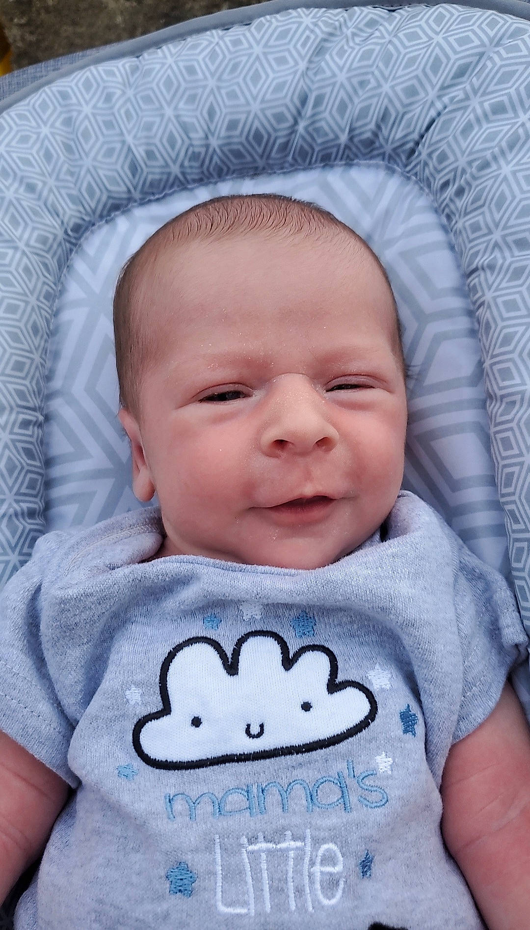 Grant joined the competition — help win amazing prizes! baby, baby_toddler_clothing, cheek, chin, comfort, eye, eyebrow, face, happy, head, human, mammal, mouth, nose, person, photograph, skin, sleeve, smile, textile