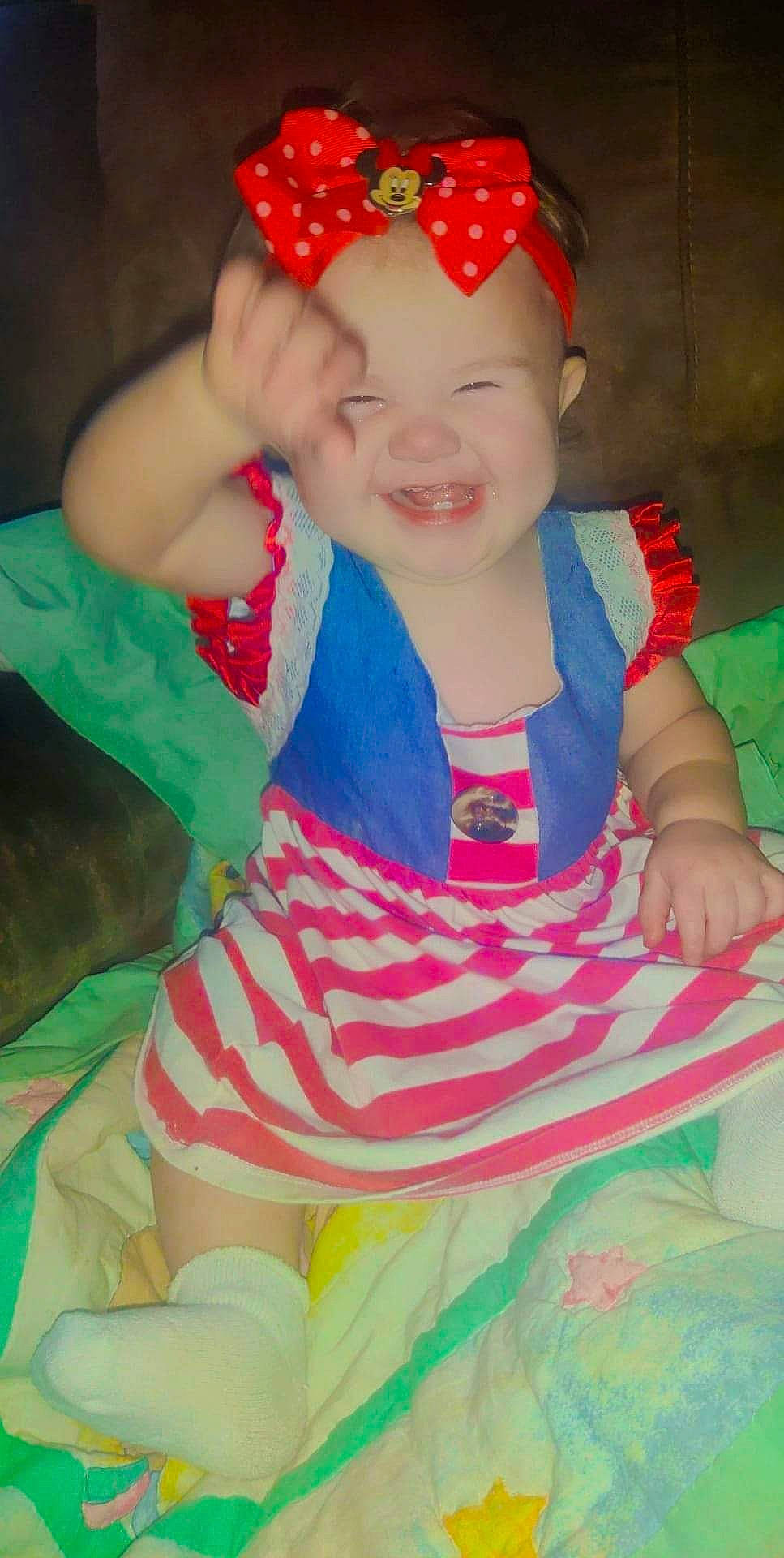 Alicia joined the competition — help win amazing prizes! baby_toddler_clothing, cap, child, costume_hat, electric_blue, event, fashion_accessory, fun, goggles, happy, headband, headpiece, headwear, magenta, pattern, person, personal_protective_equipment, pink, skin, smile