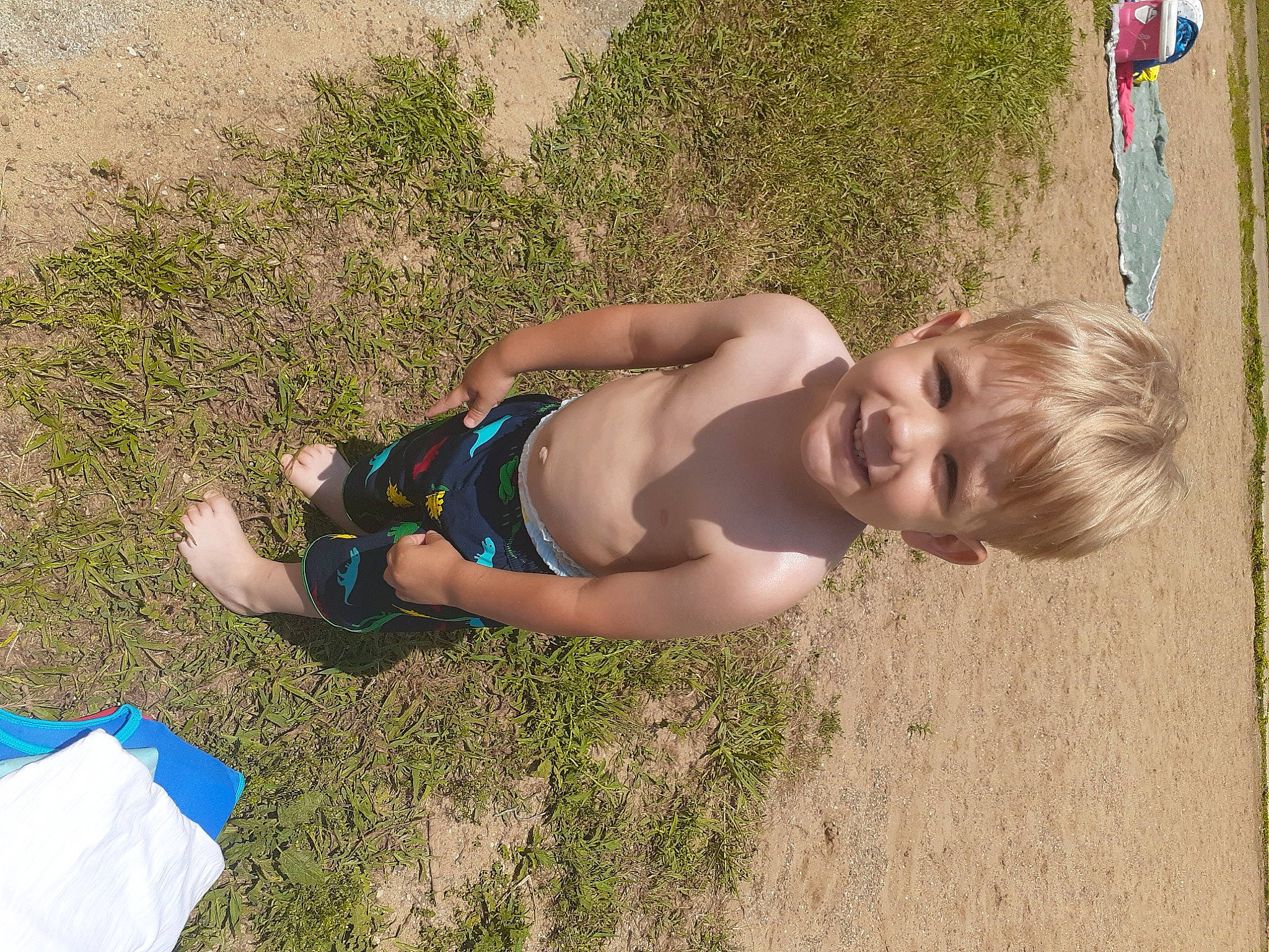 Huntley joined the competition — help win amazing prizes! adventure, barechested, fun, grass, joy, leg, person, recreation, summer, sun_tanning, vacation