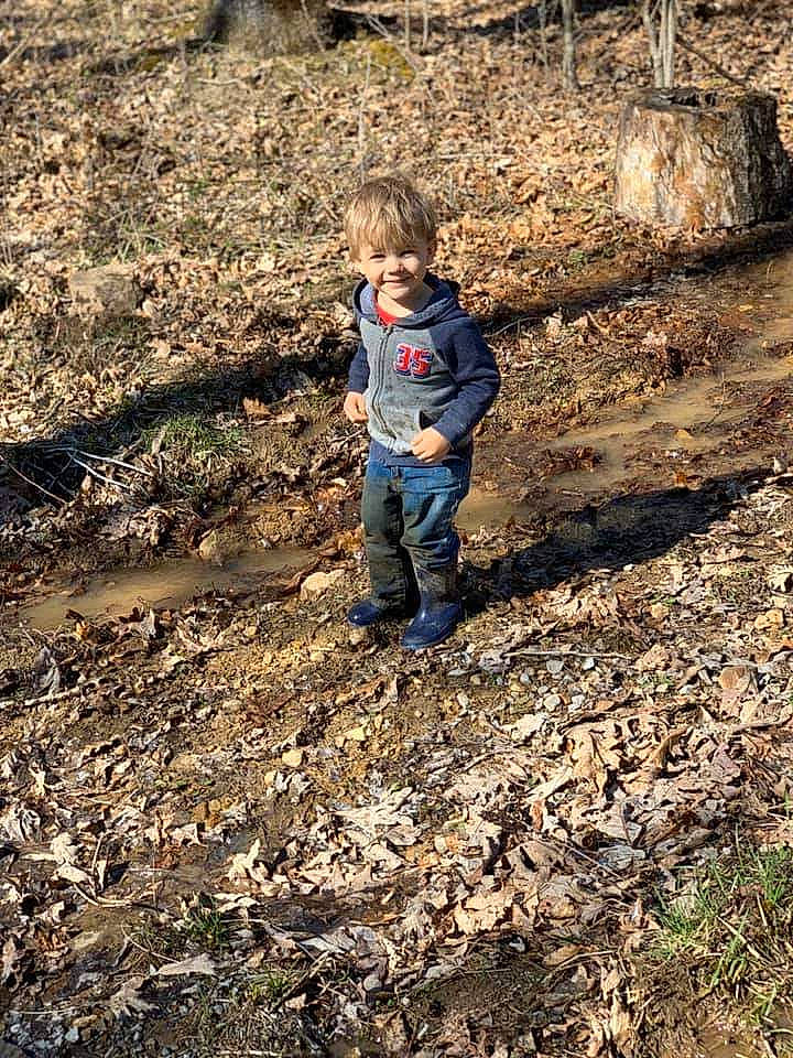 Huntley joined the competition — help win amazing prizes! child, fun, geological_phenomenon, joy, leaf, mud, person, plant, play, rock, soil, state_park, toddler, tree