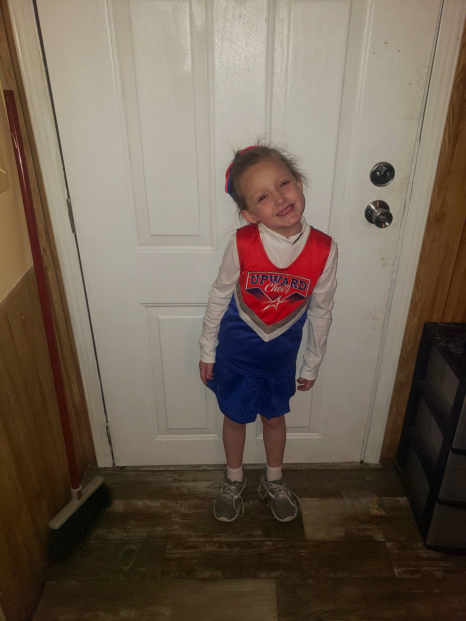 Brooklyn joined the competition — help win amazing prizes! arm, child, floor, flooring, joint, joy, knee, leg, person, shoe, shoulder, standing, t_shirt, toddler, trunk, wood