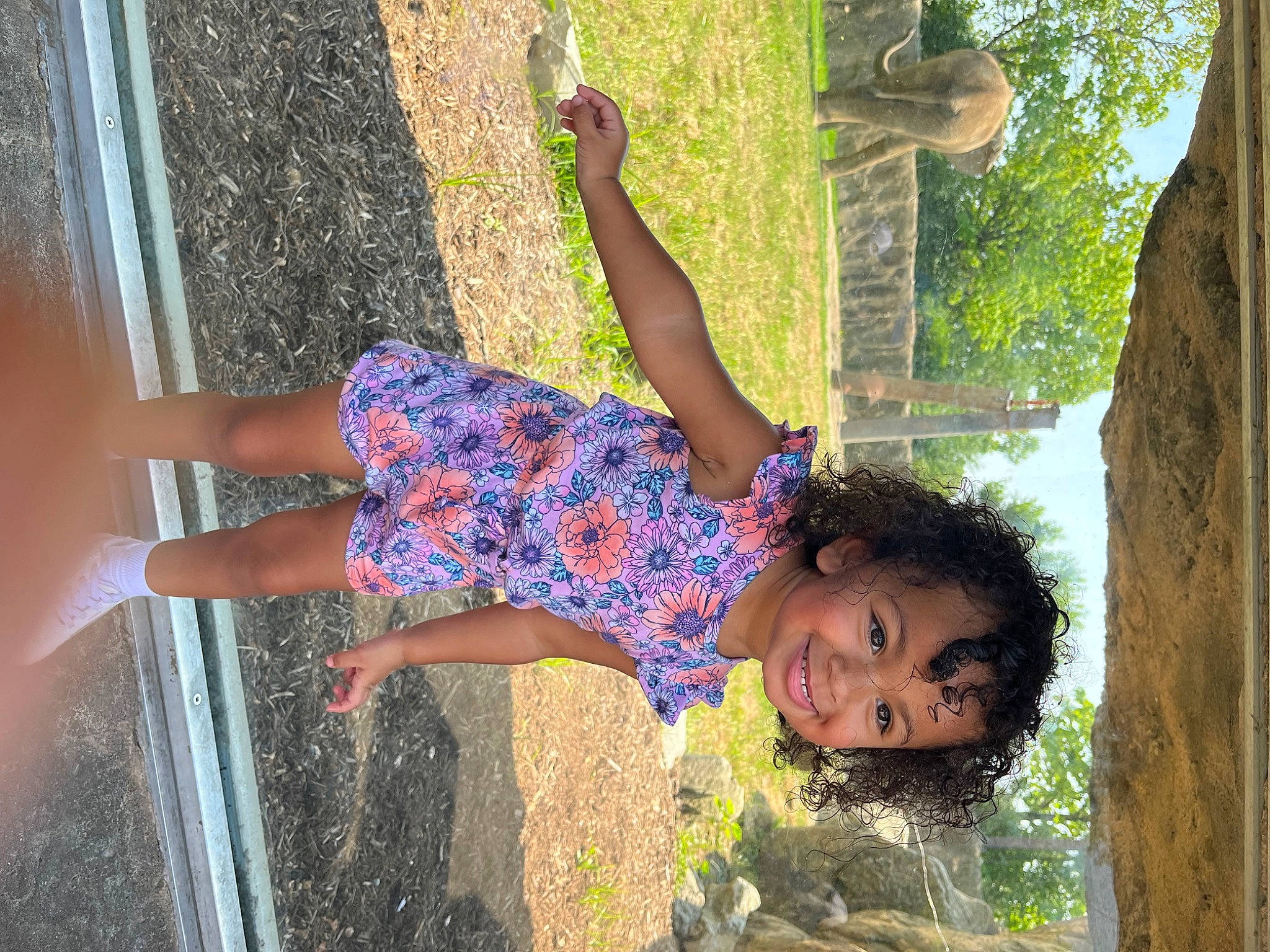 Samara is registered to the contest to win money with this photo: child, electric_blue, foot, fun, grass, happy, human_leg, joy, leg, leisure, people_in_nature, person, plant, play, recreation, sandal, smile, sunlight, thigh, toddler