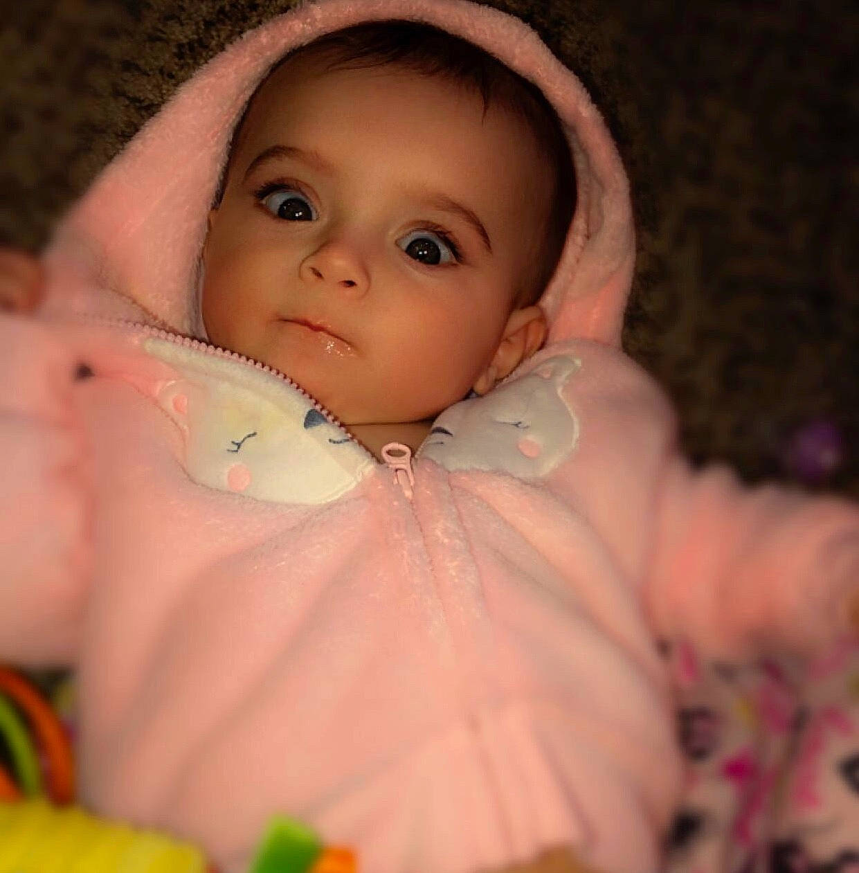 Amariah joined the competition — help win amazing prizes! baby, brown_hair, cheek, child, ear, eye, face, head, iris, lip, nose, person, pink, skin, smile, toddler