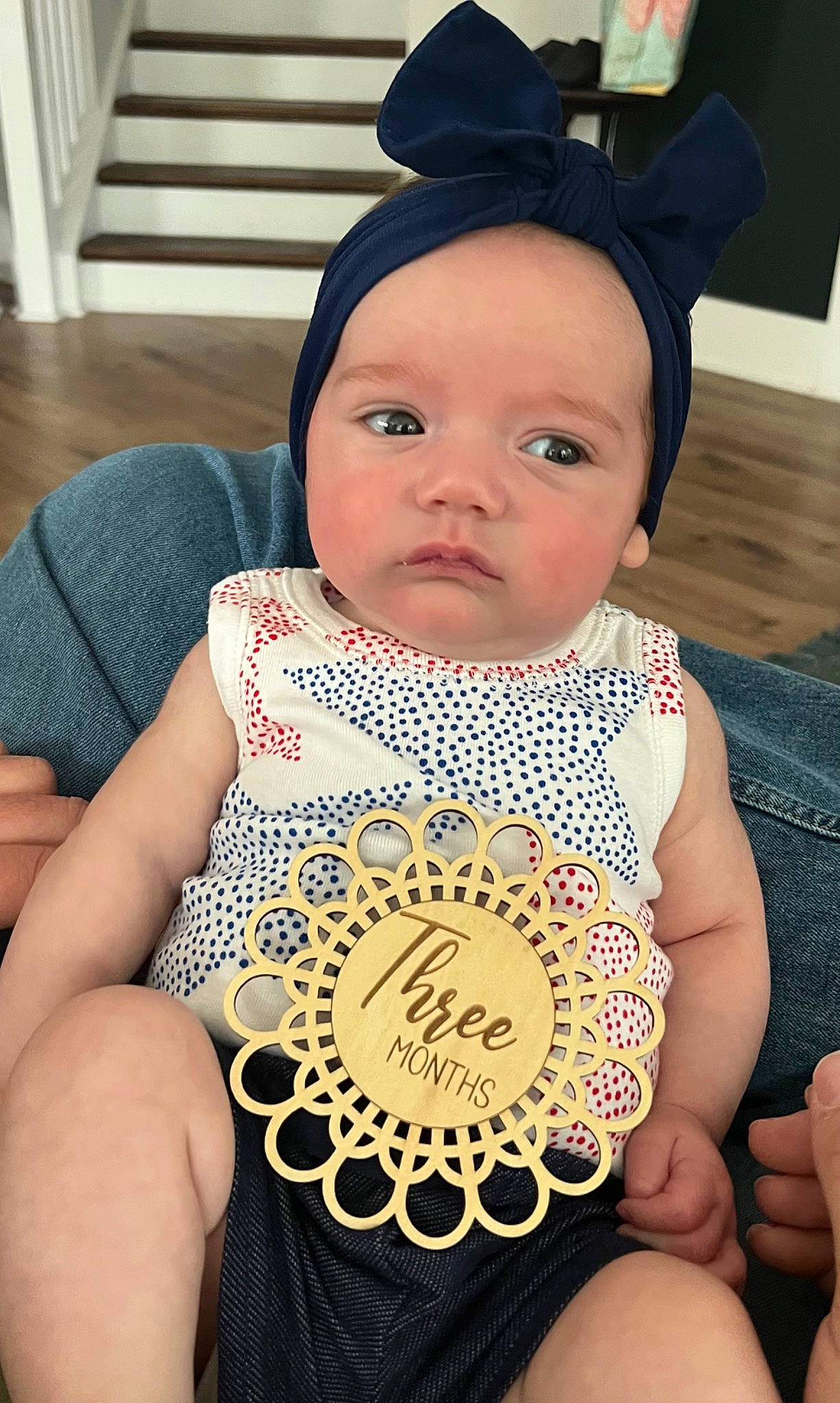 Faye is registered to the contest to win money with this photo: baby, baby_toddler_clothing, cheek, chest, cool, eye, eyelash, face, fun, hairstyle, happy, head, headgear, human_body, iris, person, skin, sleeve, standing, textile