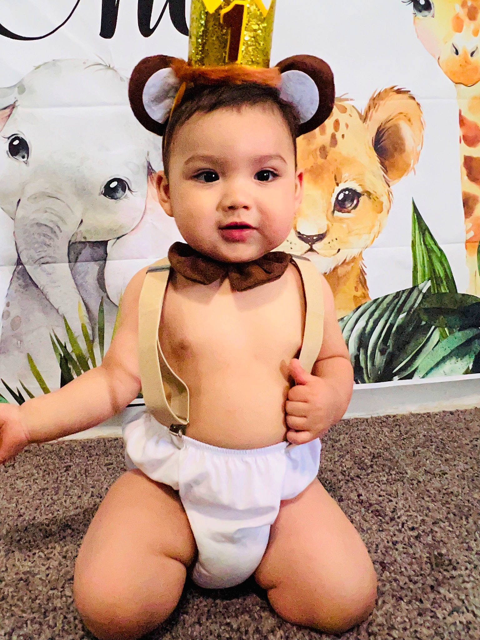Nikolas is registered to the contest to win money with this photo: abdomen, chest, child, doll, fawn, fictional_character, happy, human_body, human_leg, navel, person, pink, skin, stuffed_toy, teddy_bear, thigh, toddler, toy, trunk, underpants