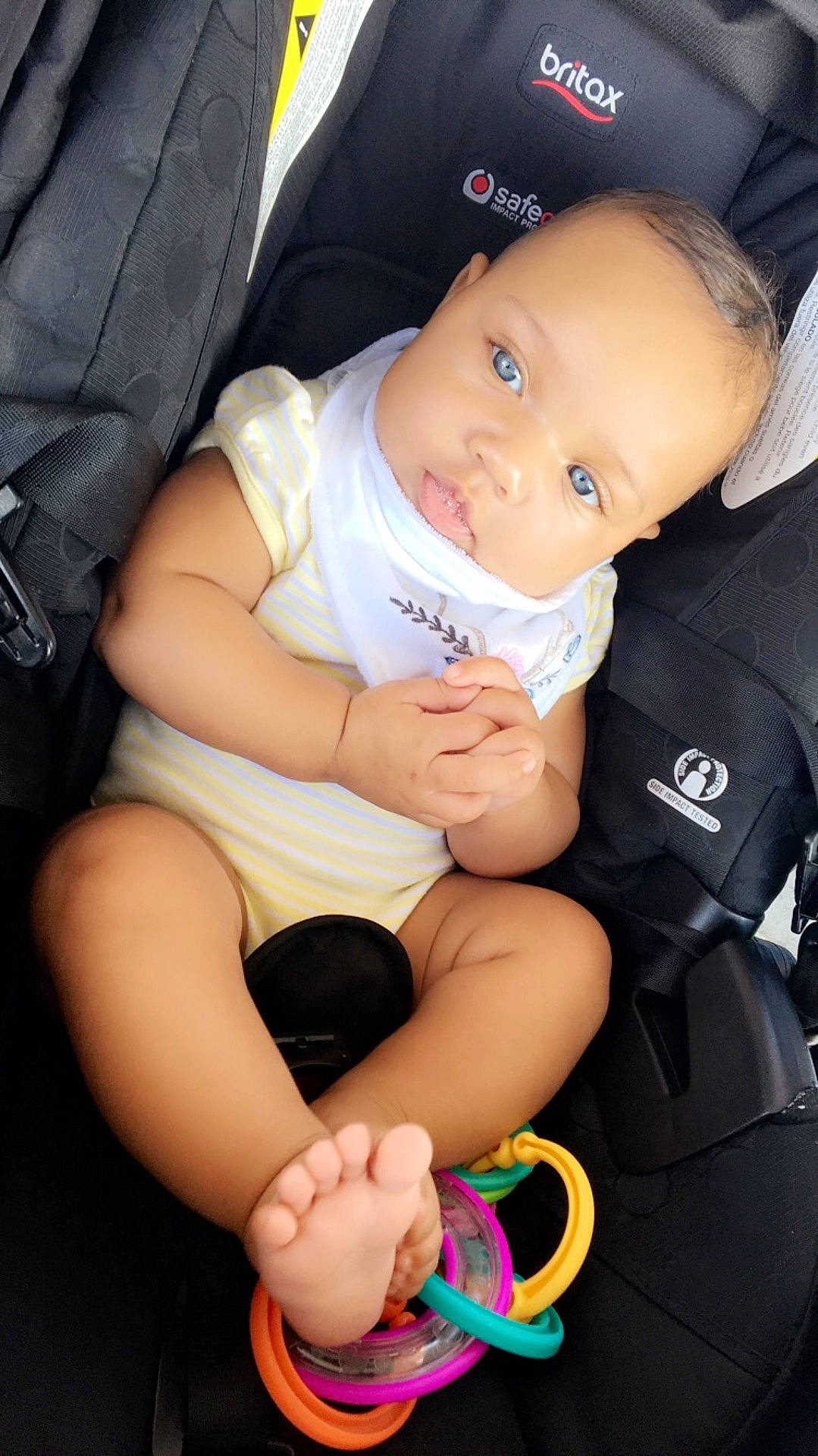 Kodi joined the competition — help win amazing prizes! abdomen, arm, baby_carriage, baby_products, car_seat, child, finger, fun, girl, hand, human_hair_color, infant, leg, person, product, sitting, skin, smile, toddler