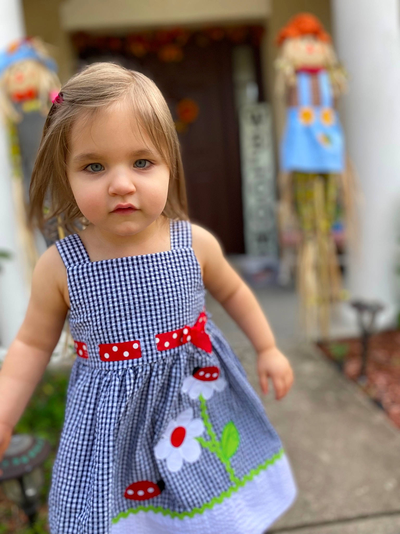 Ileanna is registered to the contest to win money with this photo: baby, baby_toddler_clothing, child, day_dress, dress, event, fashion_design, fun, happy, one_piece_garment, pattern, person, photograph, plaid, skin, sleeve, t_shirt, tartan, toddler, vacation