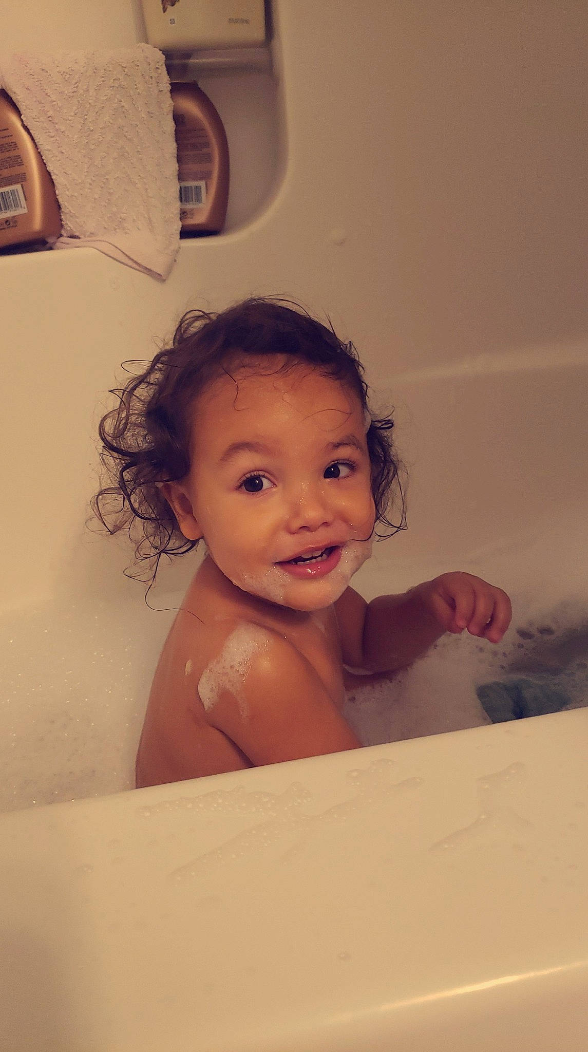 Keenan joined the competition — help win amazing prizes! baby, baby_bathing, bathing, bathroom, bathtub, cheek, child, chin, eyebrow, facial_expression, finger, fluid, hairstyle, iris, joint, joy, organ, person, plumbing, shoulder