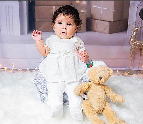 Milahni joined the competition — help win amazing prizes! baby, baby_toddler_clothing, cheek, child, comfort, dress, event, flooring, fun, fur, happy, head, person, product, skin, sleeve, snapshot, teddy_bear, textile, toddler