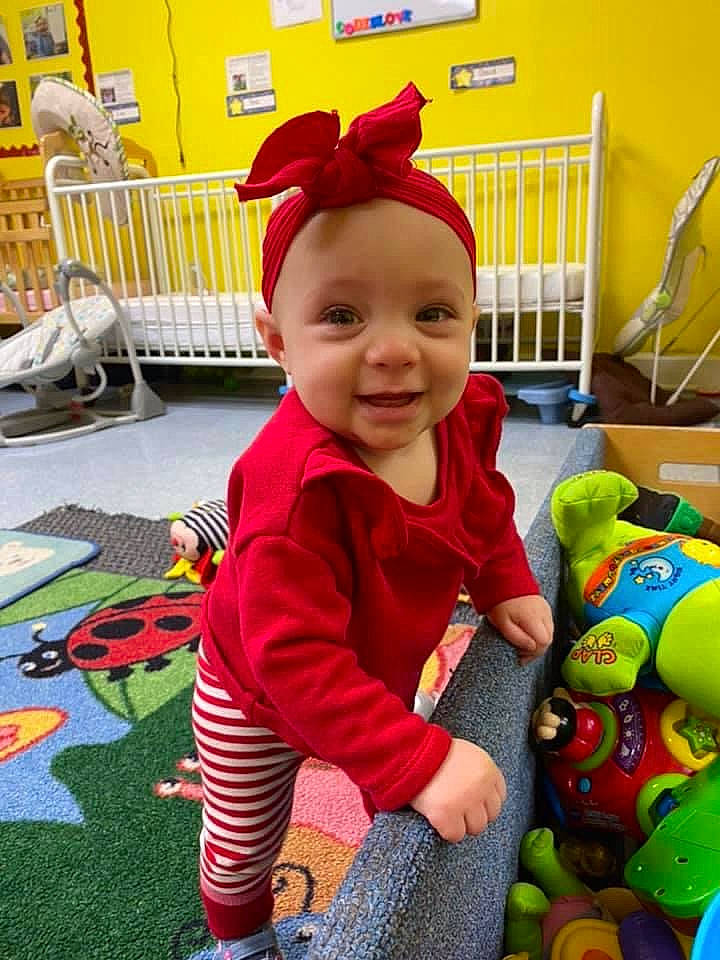 Nina is registered to the contest to win money with this photo: baby, baby_products, baby_safety, baby_toddler_clothing, baby_toys, bed, child, headwear, infant_bed, joy, nursery, person, play, plush, product, room, sock, stuffed_toy, toddler, toy