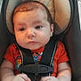 Dustin Lee Willis Jr is registered to the contest to win money with this photo: baby, infant, car_seat, safety_harness, orange_shirt, child, cute, chubby_cheeks, hands, seat, child_safety, portrait, indoor, young_child, person, face, head, expression, car, straps