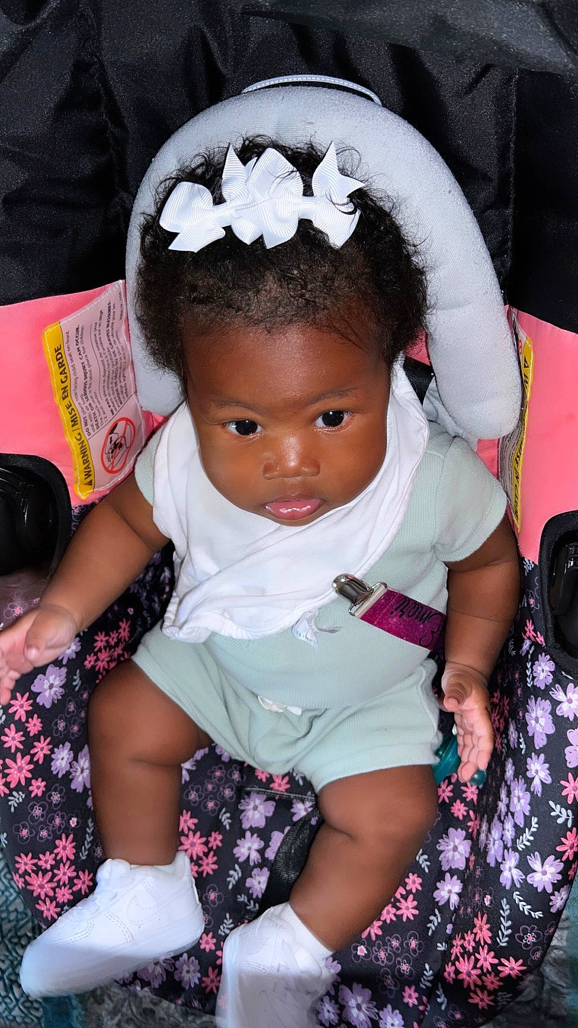 Emori joined the competition — help win amazing prizes! baby, baby_toddler_clothing, black, cheek, child, cool, eyelash, facial_expression, fun, hairstyle, headpiece, human, iris, person, pink, purple, skin, sleeve, toddler, violet