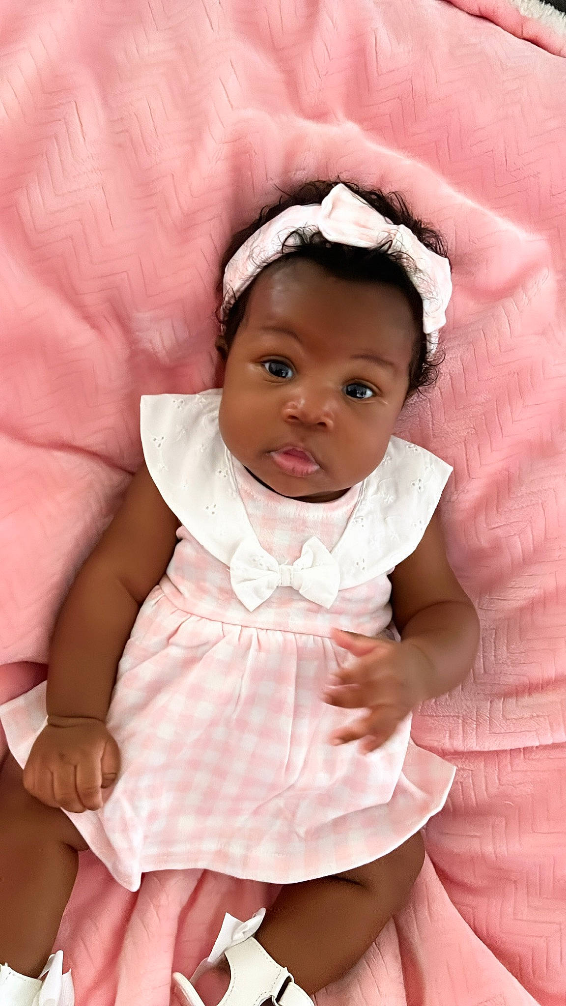 Emori joined the competition — help win amazing prizes! baby, baby_toddler_clothing, cheek, chin, collar, comfort, eye, eyebrow, finger, gesture, happy, head, lip, nose, person, pink, skin, sleeve, textile, toddler